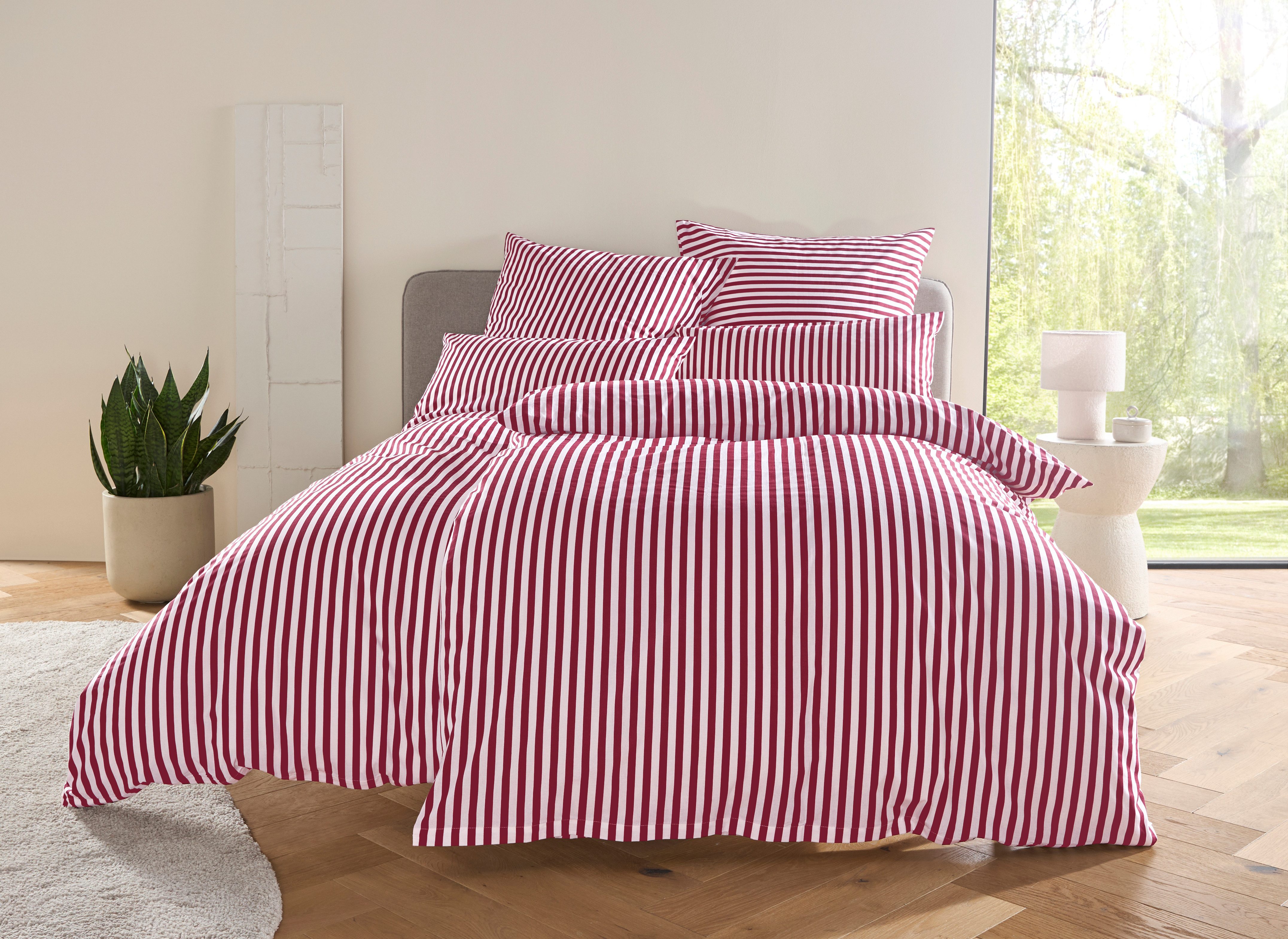 LeGer Home by Lena Gercke Bettwäsche Linnea, Renforcé, 2 teilig, aus 100% Baumwolle, Streifendesign