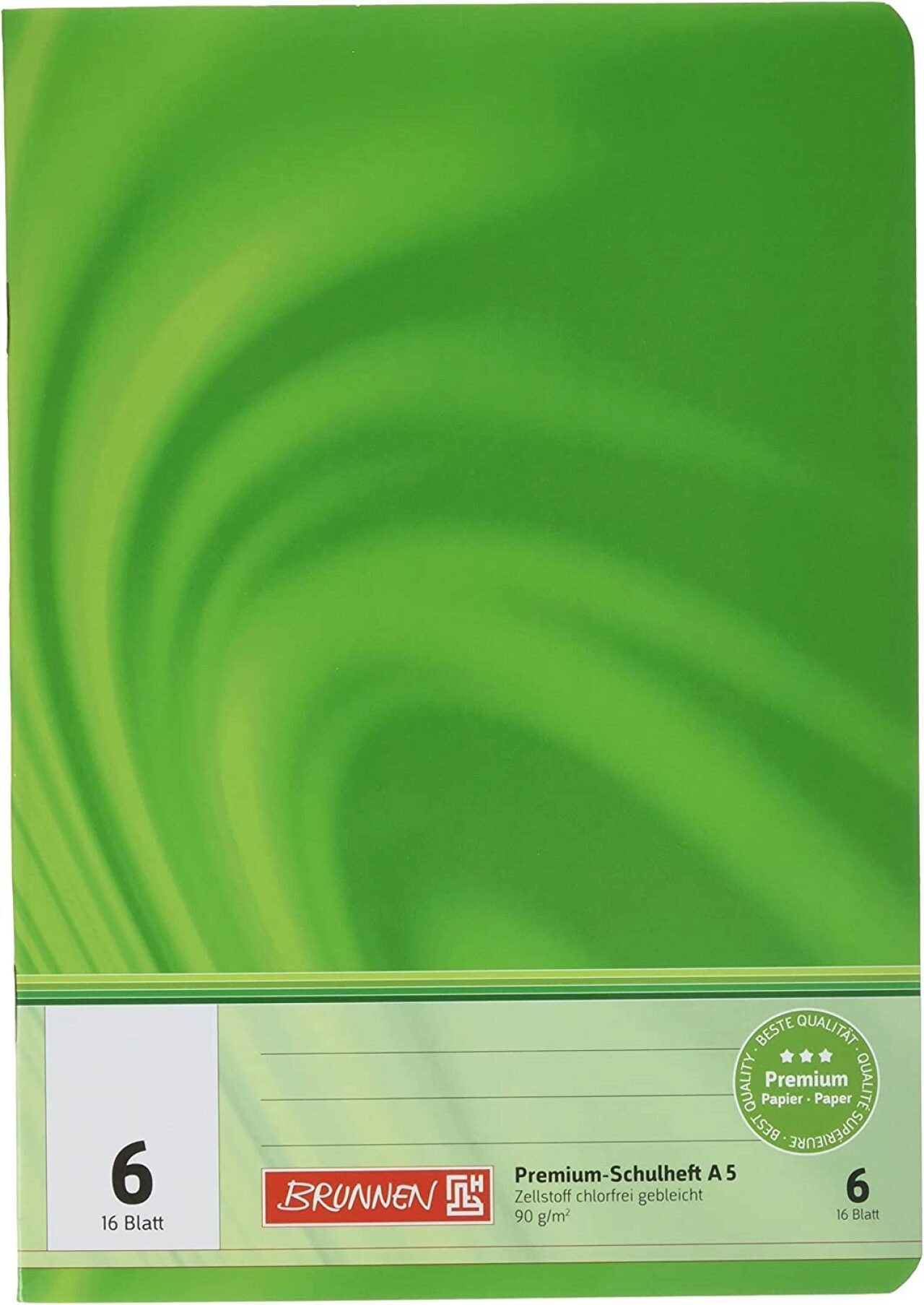 BRUNNEN Schulheft BRUNNEN Schulheft A5 Lineatur 6 unliniert, 16 Blatt – Vivendi