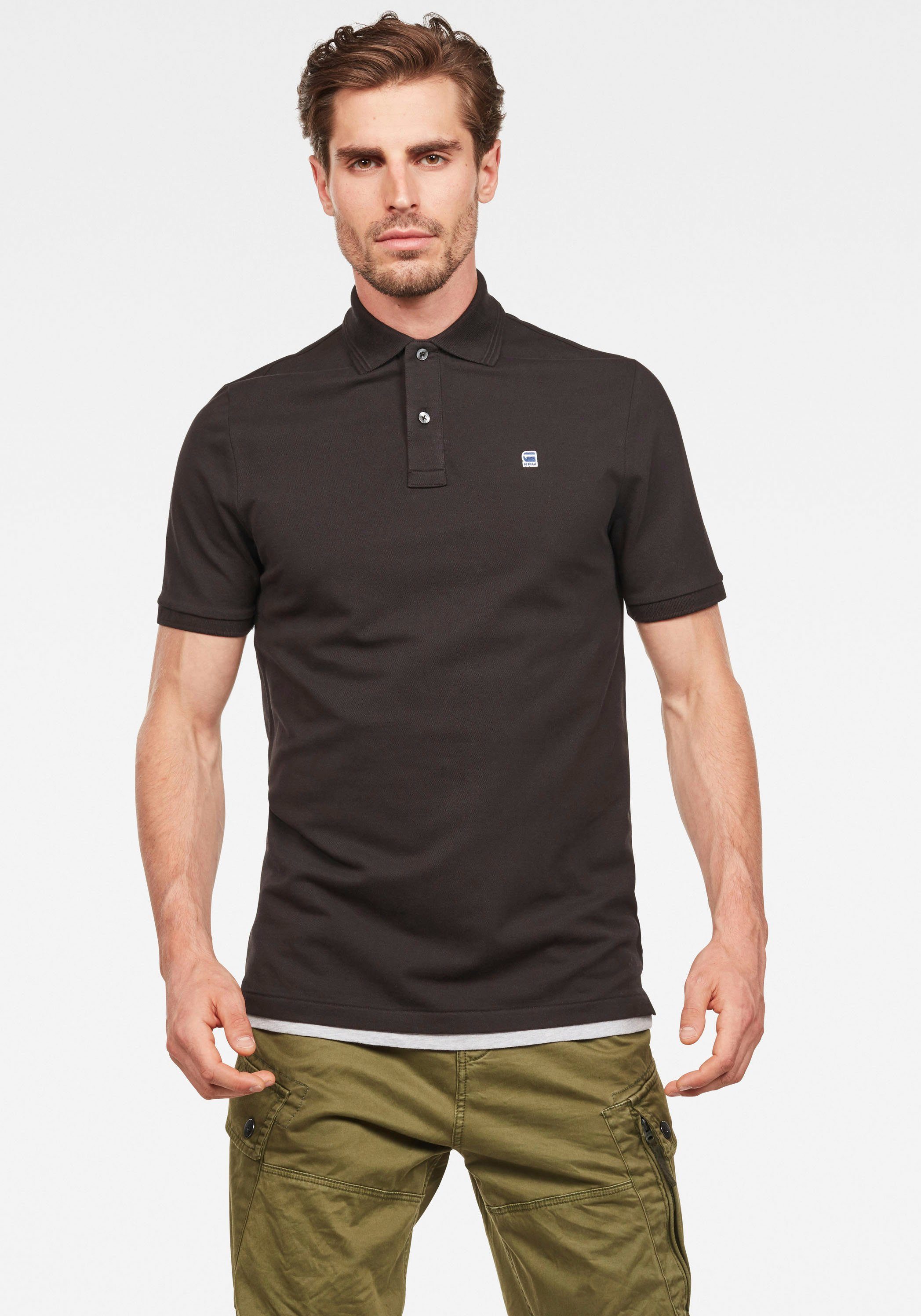 G-Star RAW Poloshirt Dunda Polo Logostickerei auf der Brust