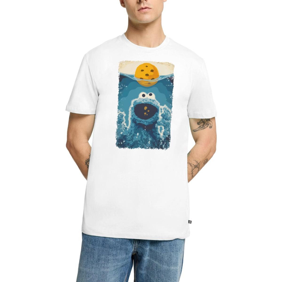 Spreadshirt T-Shirt Sesamstraße Krümelmonster Hai Männer Premium T-Shirt (1-tlg)