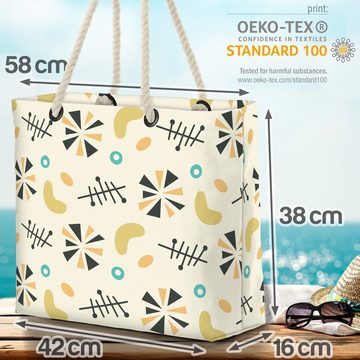 VOID Strandtasche (1-tlg), Deko Retro Design Muster Retro Design Muster 70er Sterne Beige Wohnzi