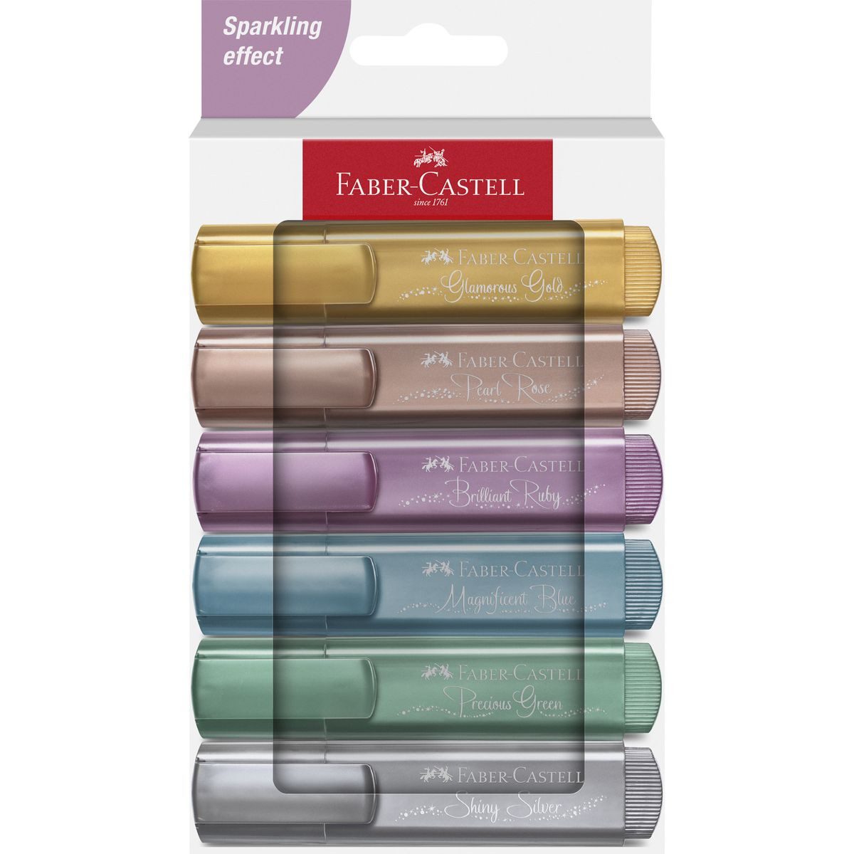 Faber-Castell Marker Faber-Castell Textmarker TL46 Metallic 6 Stück Kartonetui