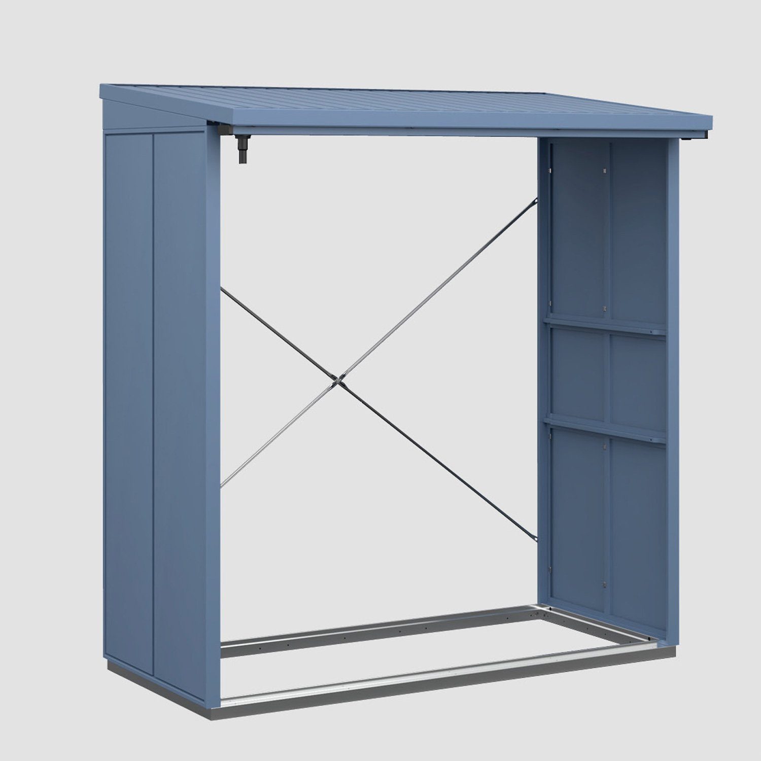 Hörmann Ecostar Kaminholzregal Elegant Typ 2 aus Metall (181 x 103 x 198 cm (T x B x H), feuerverzinktes Stahlblech