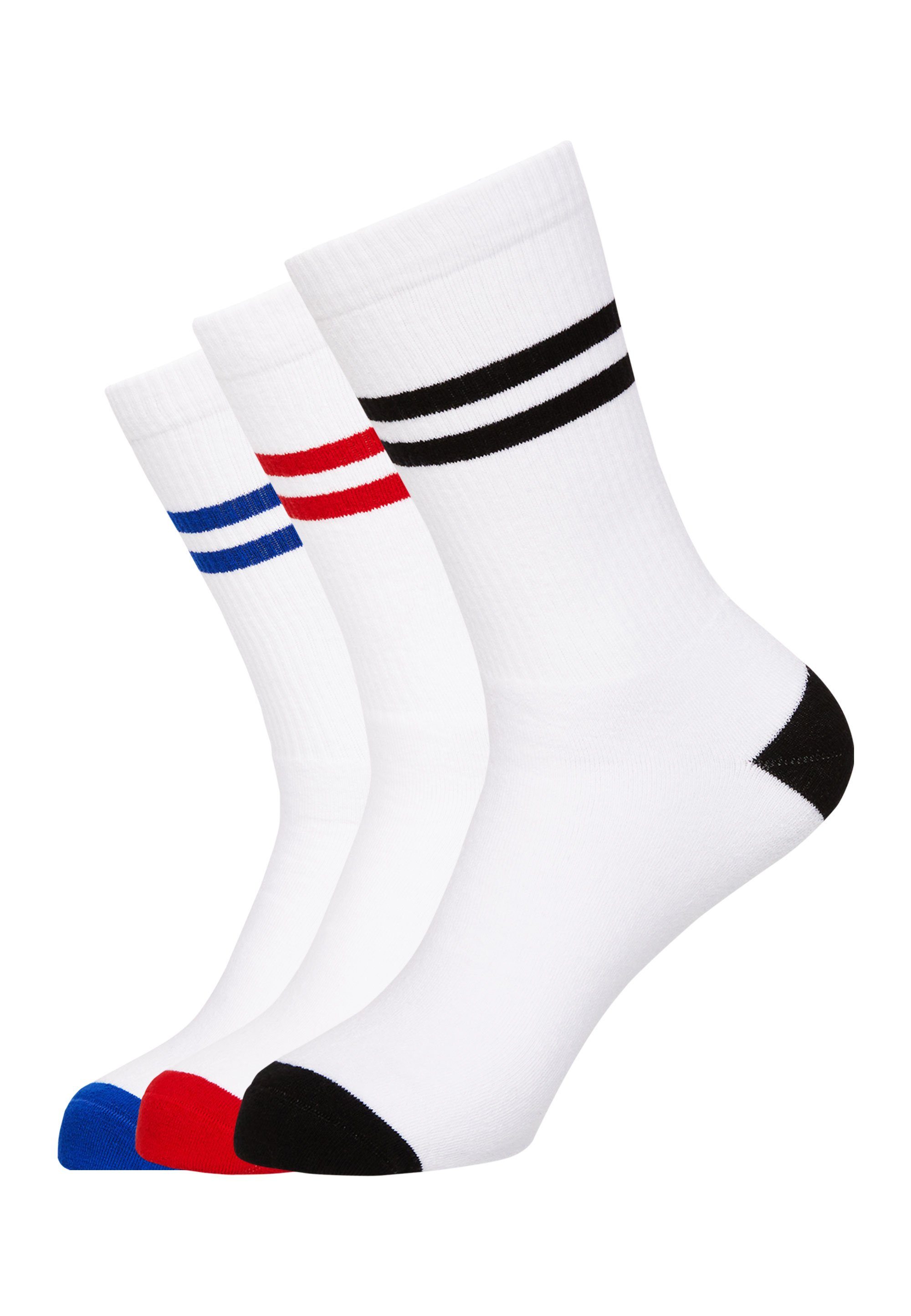 Mxthersocker Socken CLASSIC - WHATS THE RACKET (3-Paar) in kräftigen Farben weiß