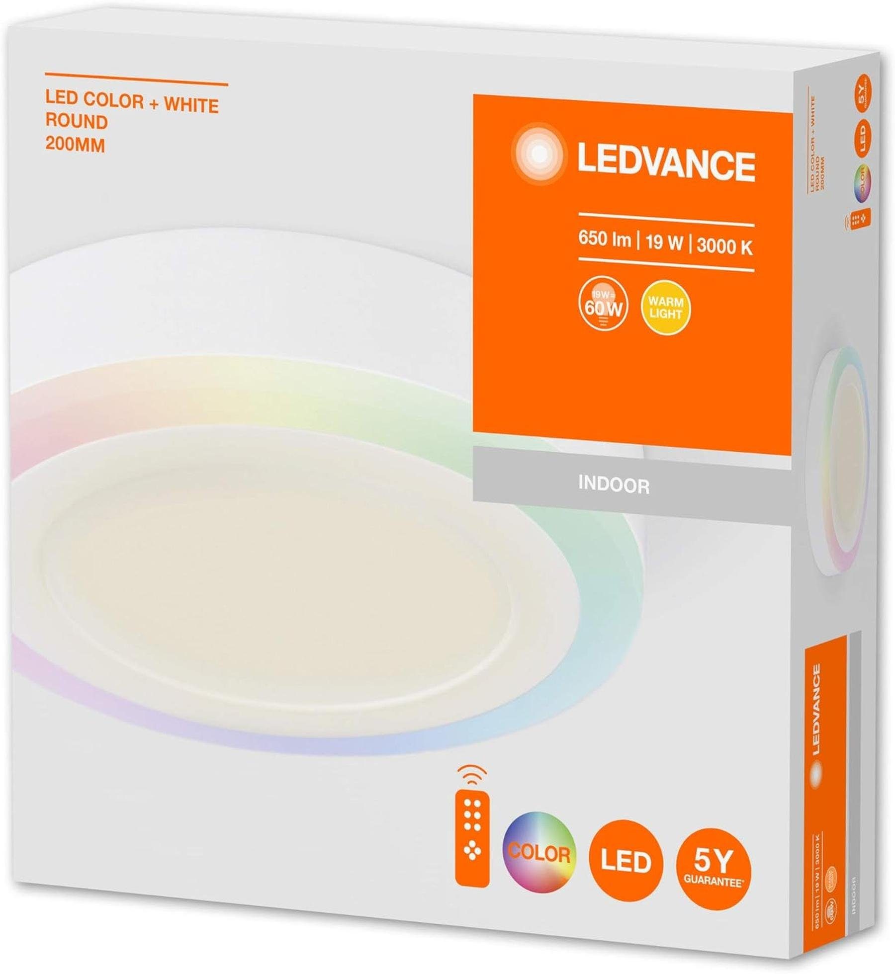 Ledvance Wand- RGB-Farben, Dekorative LED RGB-Farben, Dimmbar Warmweiß, Deckenleuchte, LEDVANCE und +, Deckenleuchte LED