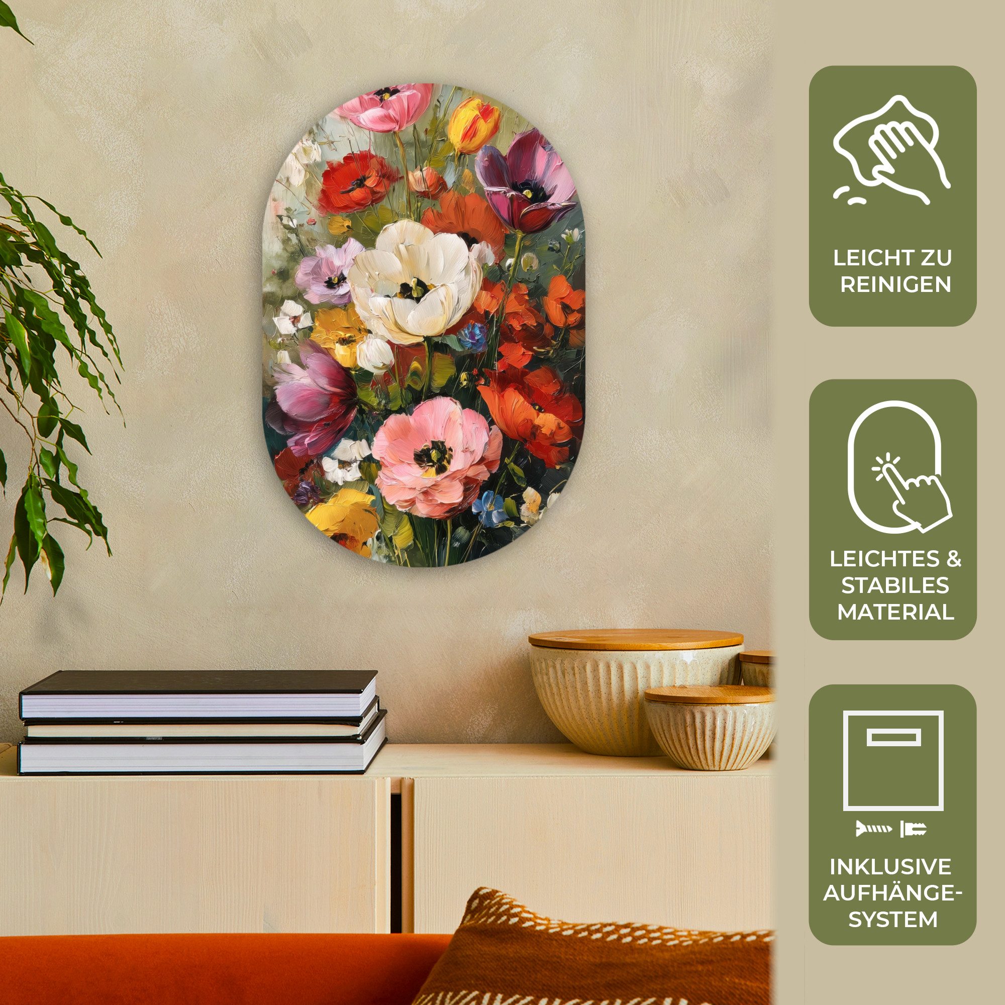 MuchoWow Gemälde Heiteres Bouquet - Dynamisch günstig online kaufen
