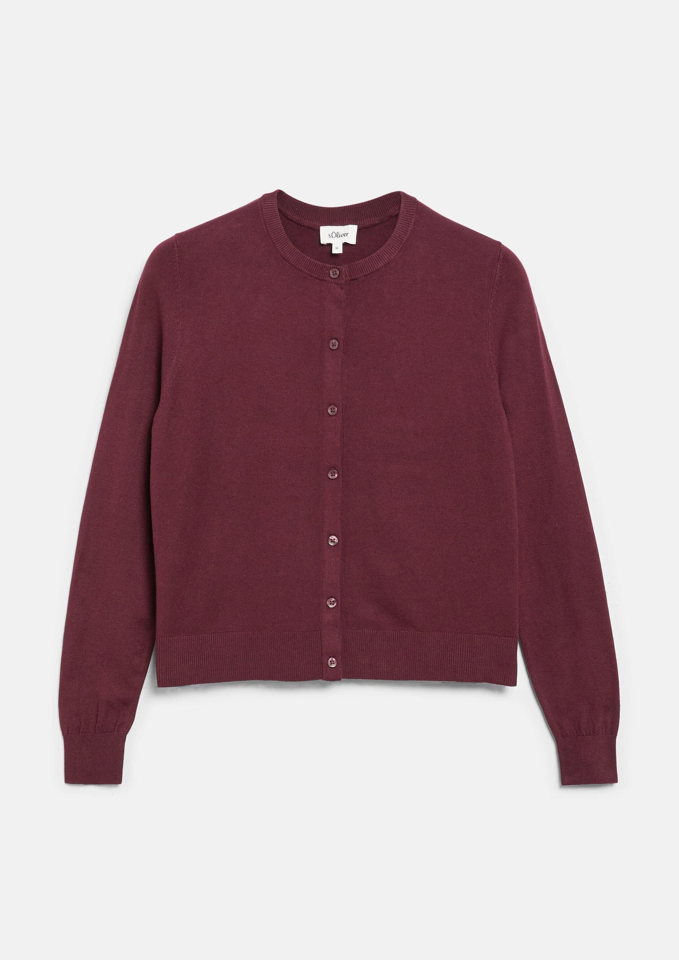 s.Oliver Cardigan Strickjacke Feinstrickjacke mit Rippbündchen