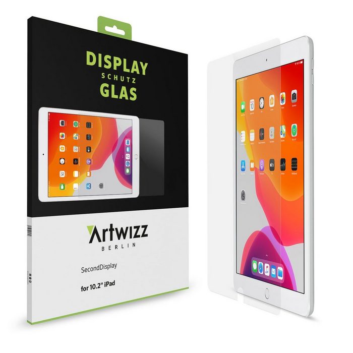 Artwizz Schutzfolie Artwizz SecondDisplay Schutzglas geeignet für iPad 10 2 (2021-2019) - Displayschutz aus Sicherheitsglas mit 9H Härte - Hüllenfreundlich AppleiPad 10 2 (2021-2019)