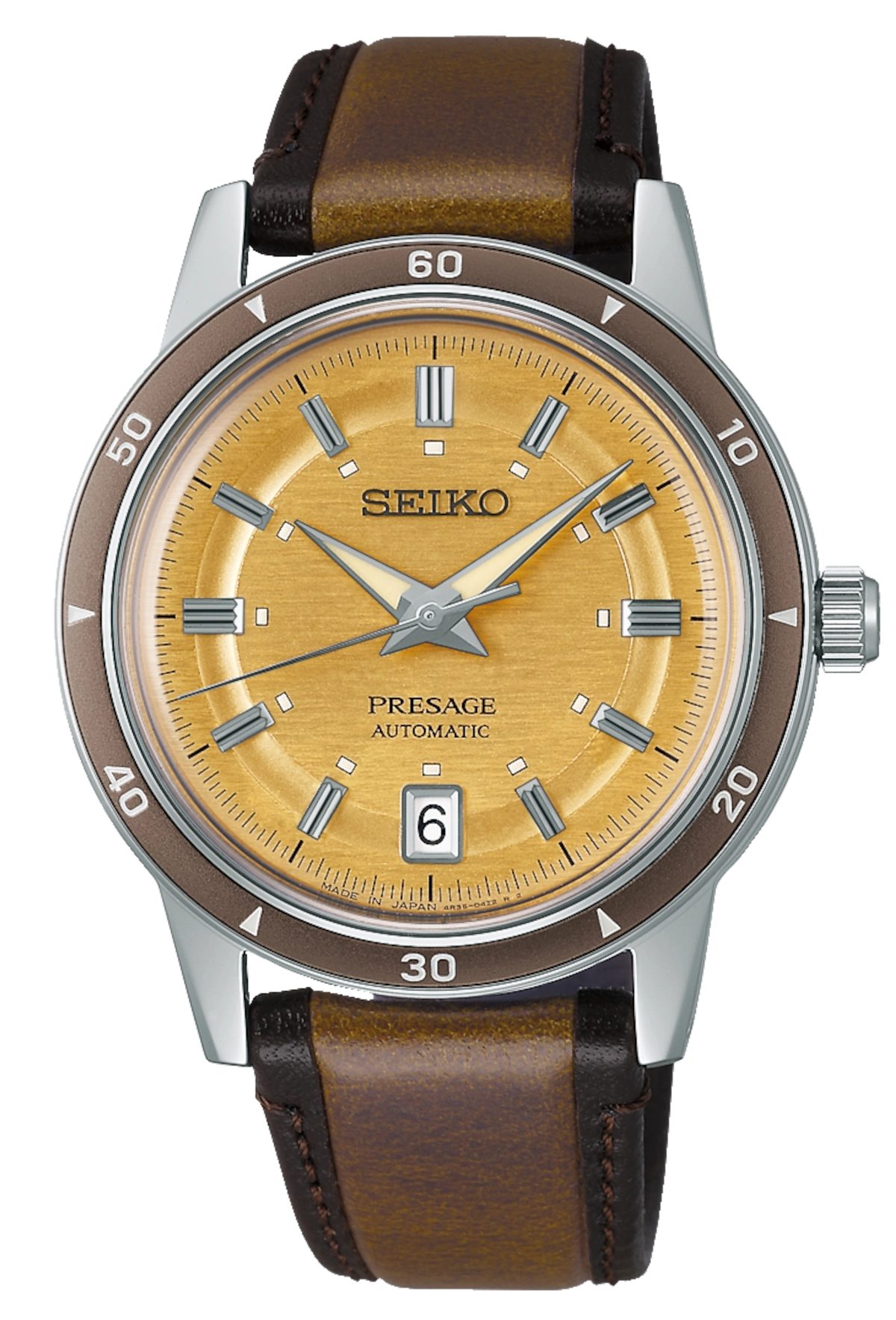 Seiko Automatikuhr Herrenuhr, Automatikuhr mit Orangenem Zifferblatt - Seiko