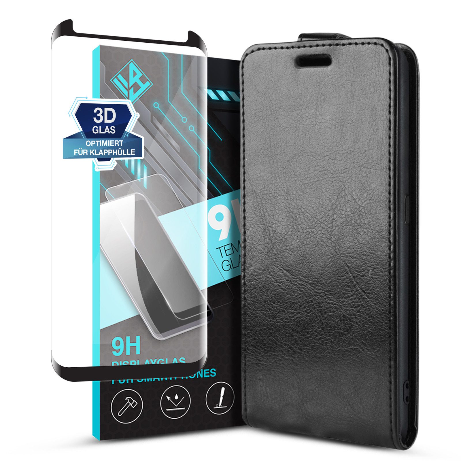 Tec-Expert Handyhülle Klapp Hülle für Samsung Galaxy S8 5.8 Zoll, 5.8", Tasche Klapphülle Case mit Kartenfach Fliphülle vertikal