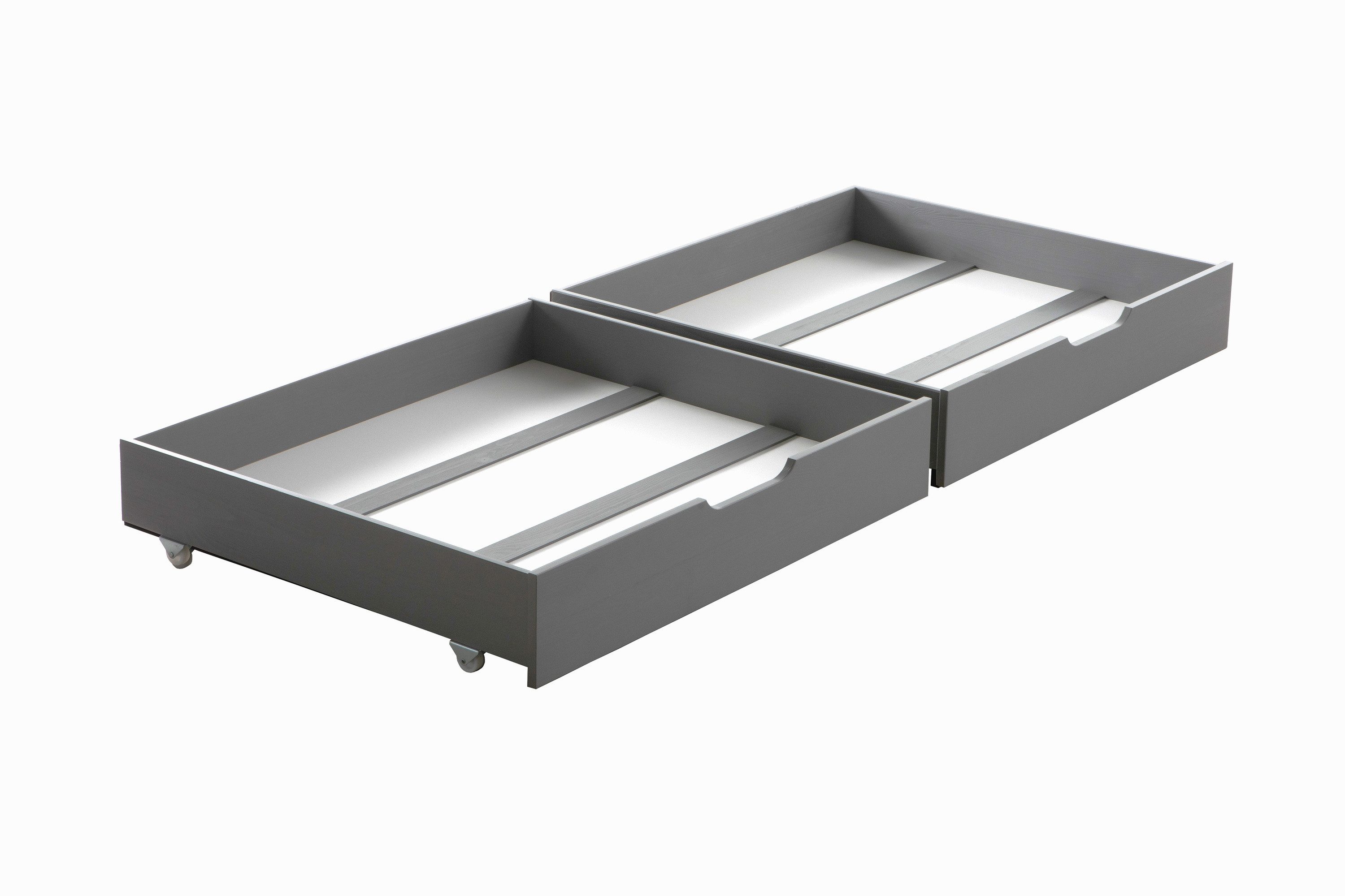 Ticaa Bettschubkasten Schubkasten Set / Zusatzbett, Zusatzbett inkl. Rollrost, Praktisches Zubehör mit Funktion