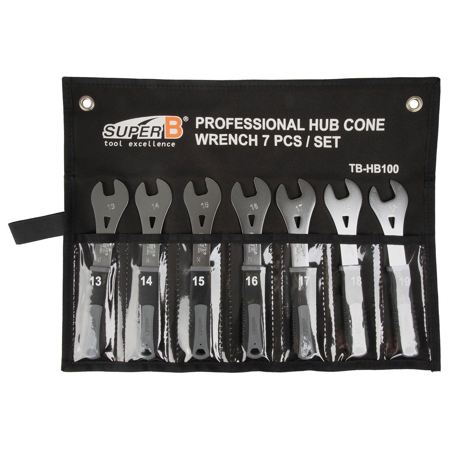 SUPER B Fahrradwerkzeugset Konusschlüssel Set SW 13 14 15 16 17 20 mm silber