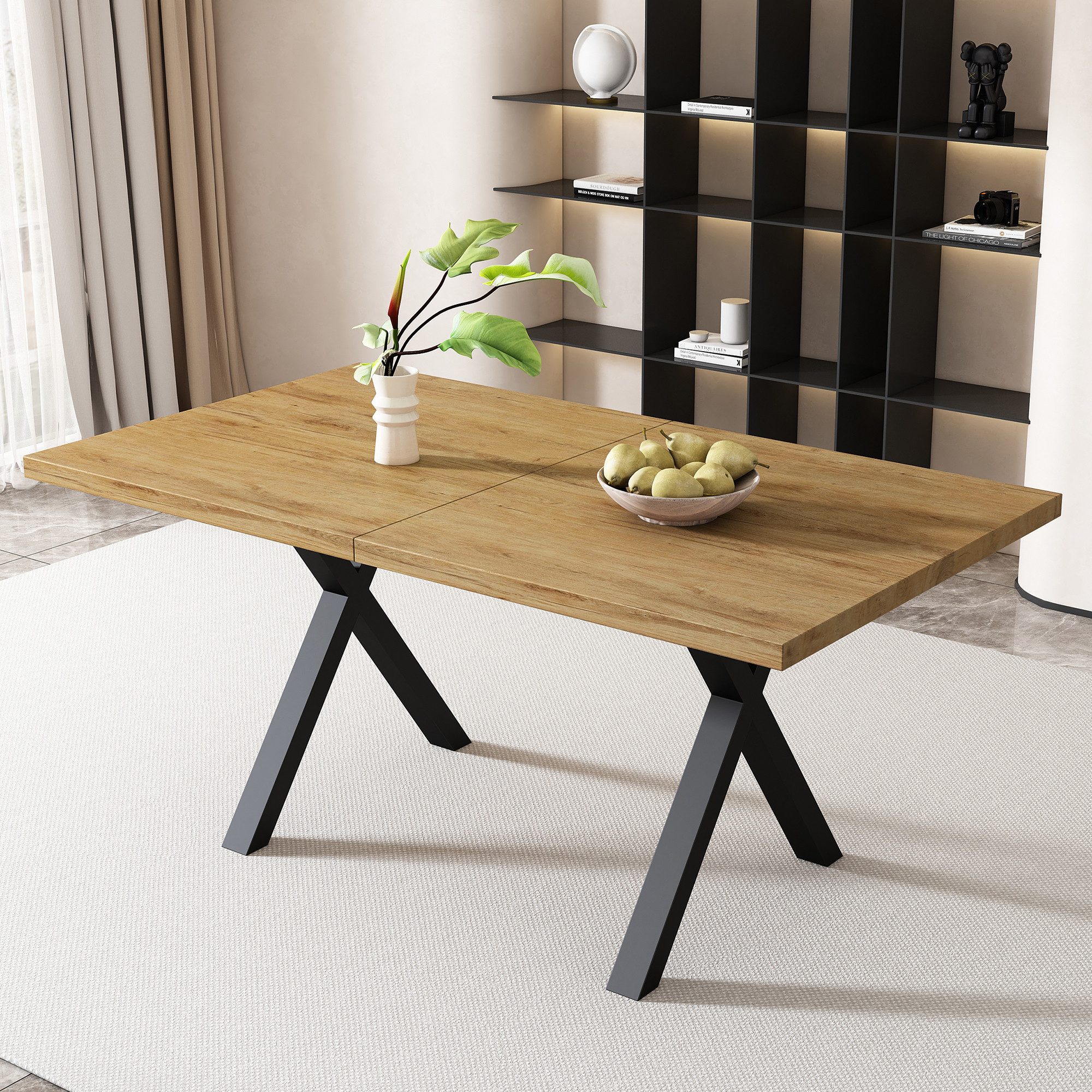 Flieks Esstisch (1-St), Esszimmertisch rechteckig Tisch, Schreibtisch, Bürotisch, 140*80*76 cm