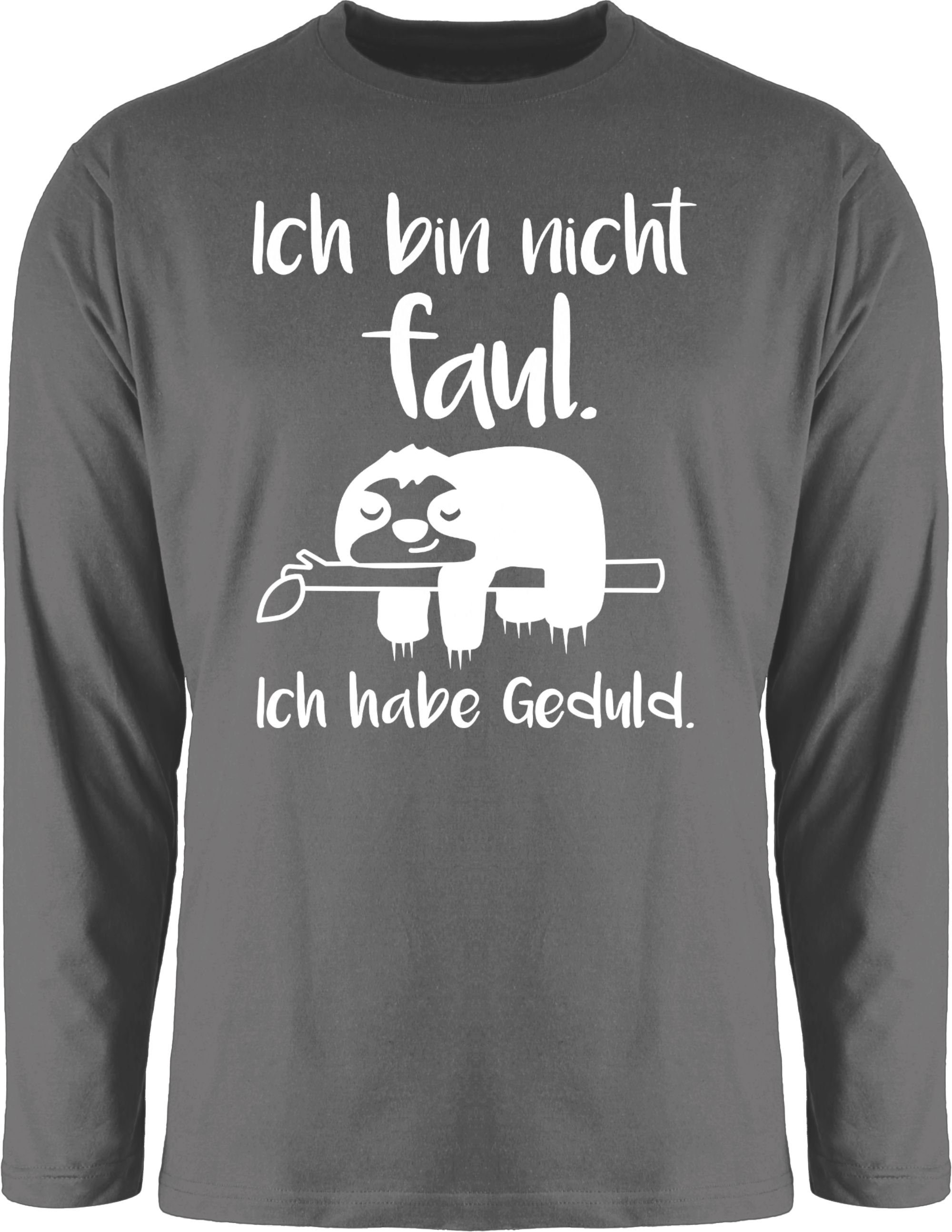 Sprüche mit Dunkelgrau nicht Spruch faul Ich 2 Rundhalsshirt Shirtracer Statement weiß bin