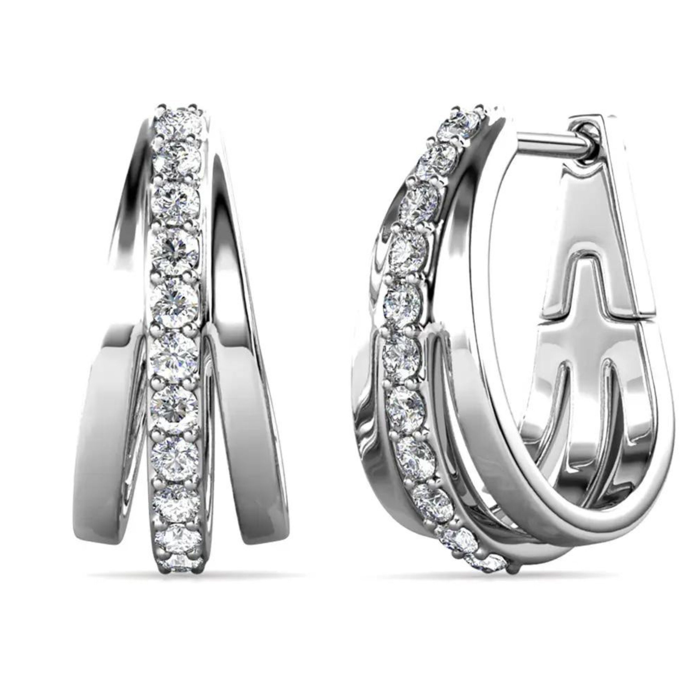 Ella Eisvogel Paar Серьги-кольца Paar "Aurielle" Серьги-кольца 18 Karat Goldlegierung, 22 echte Kristalle