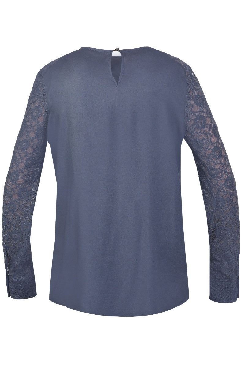 MarJo Trachtenbluse Blusenshirt - HELENA - blaugrau, faded olive