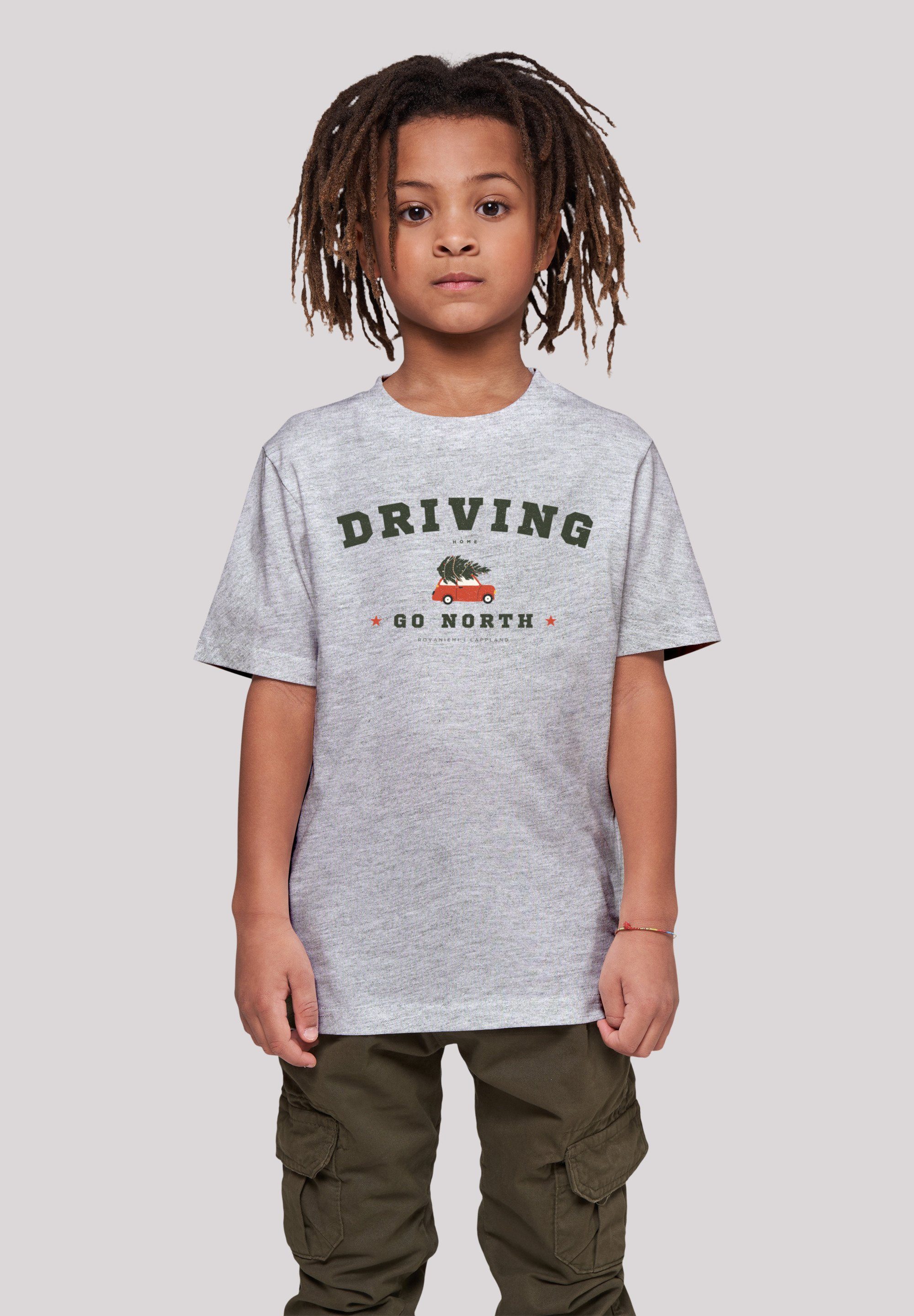 F4NT4STIC T-Shirt Driving Home Weihnachten Weihnachten, Geschenk, Logo heather grey