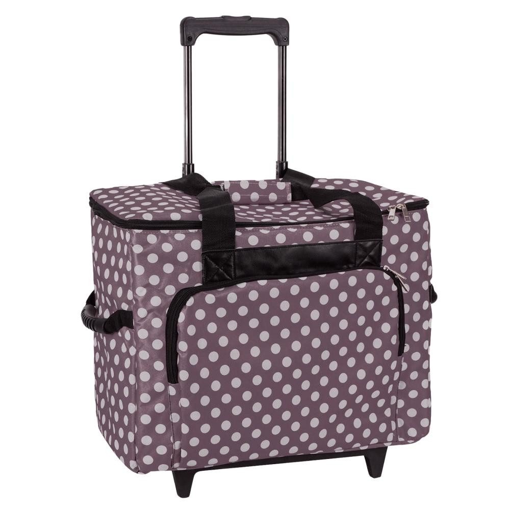 Nähwelt Flach Nähmaschinen-Trolley - altrosa/weiß gepunktet 49 x 40 x 25 cm