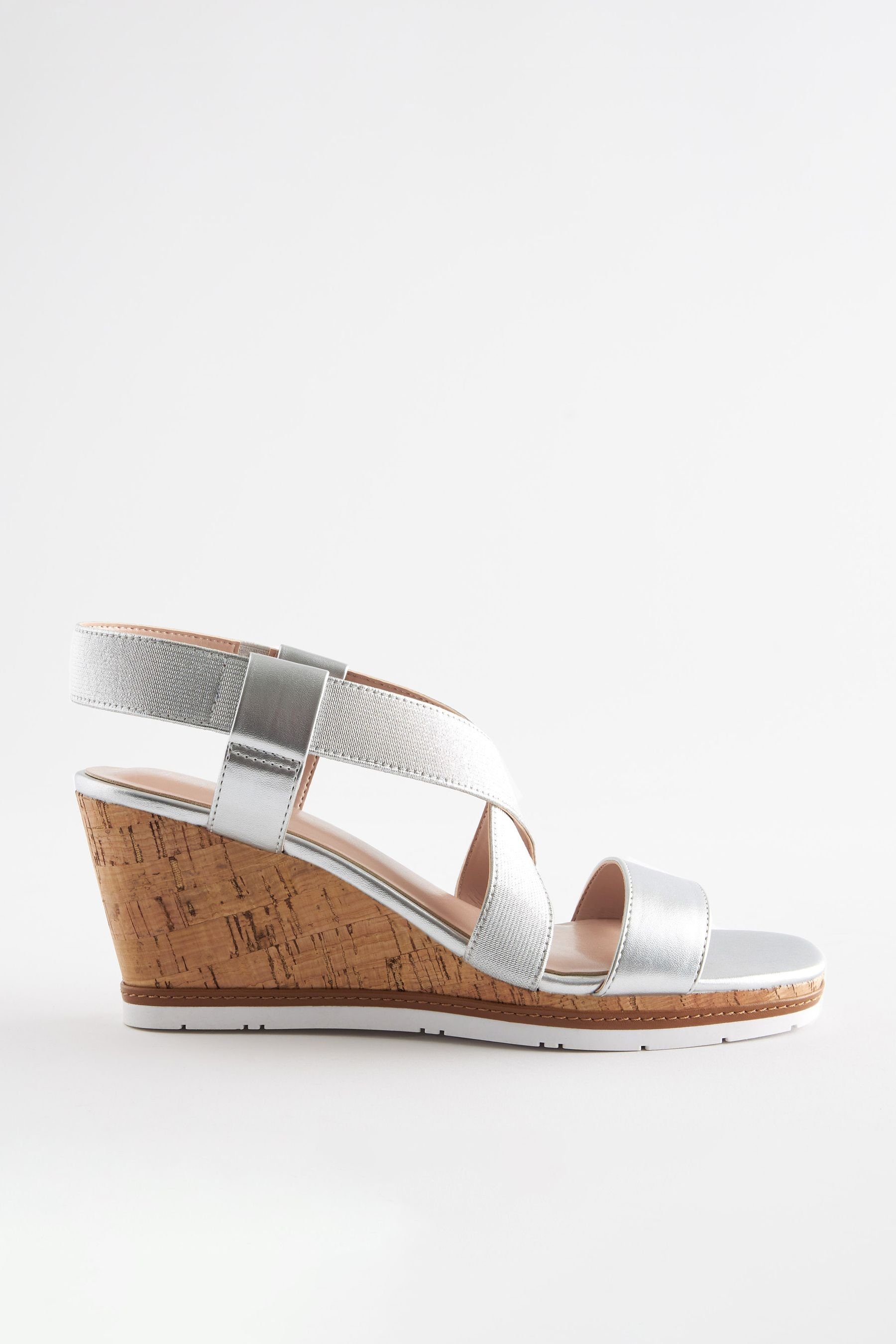 Silberne Keilabsatz Sandalen für Damen online kaufen | OTTO