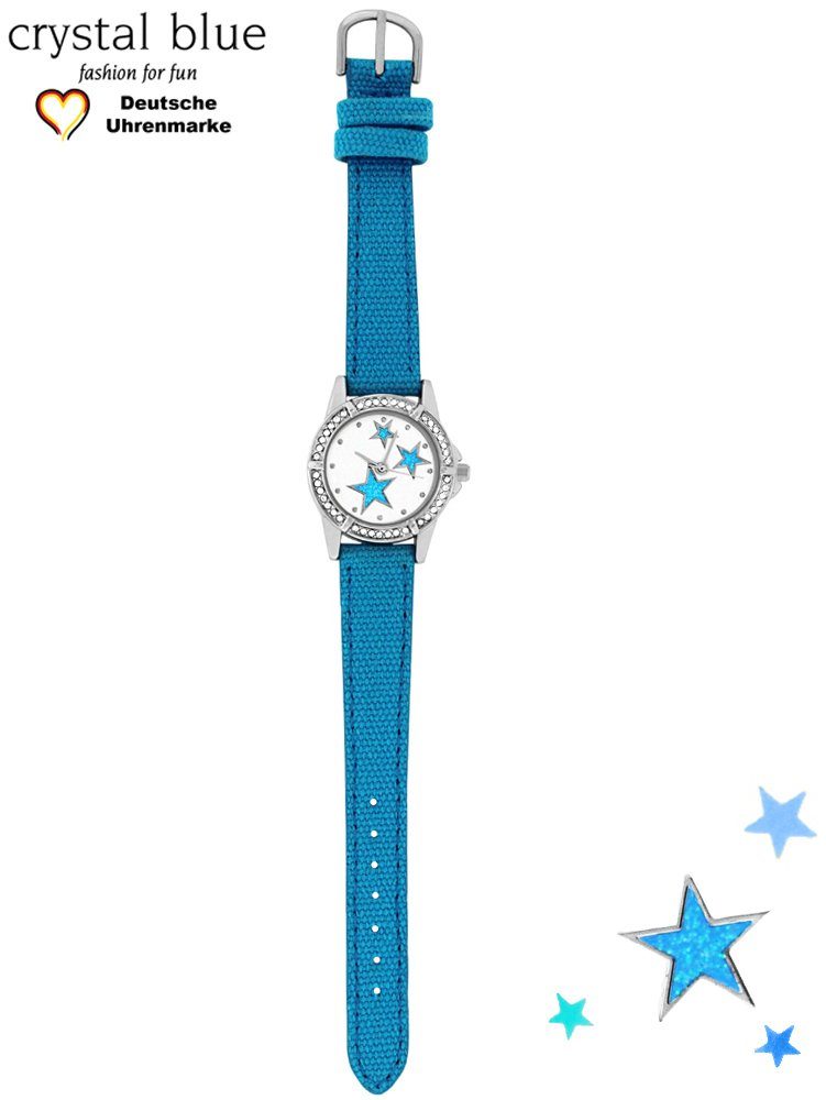 Time Versand Glitzersteinen Gratis & Kinder Quarzuhr Pacific mit funkelnden Sternen Armbanduhr Stoffarmband,