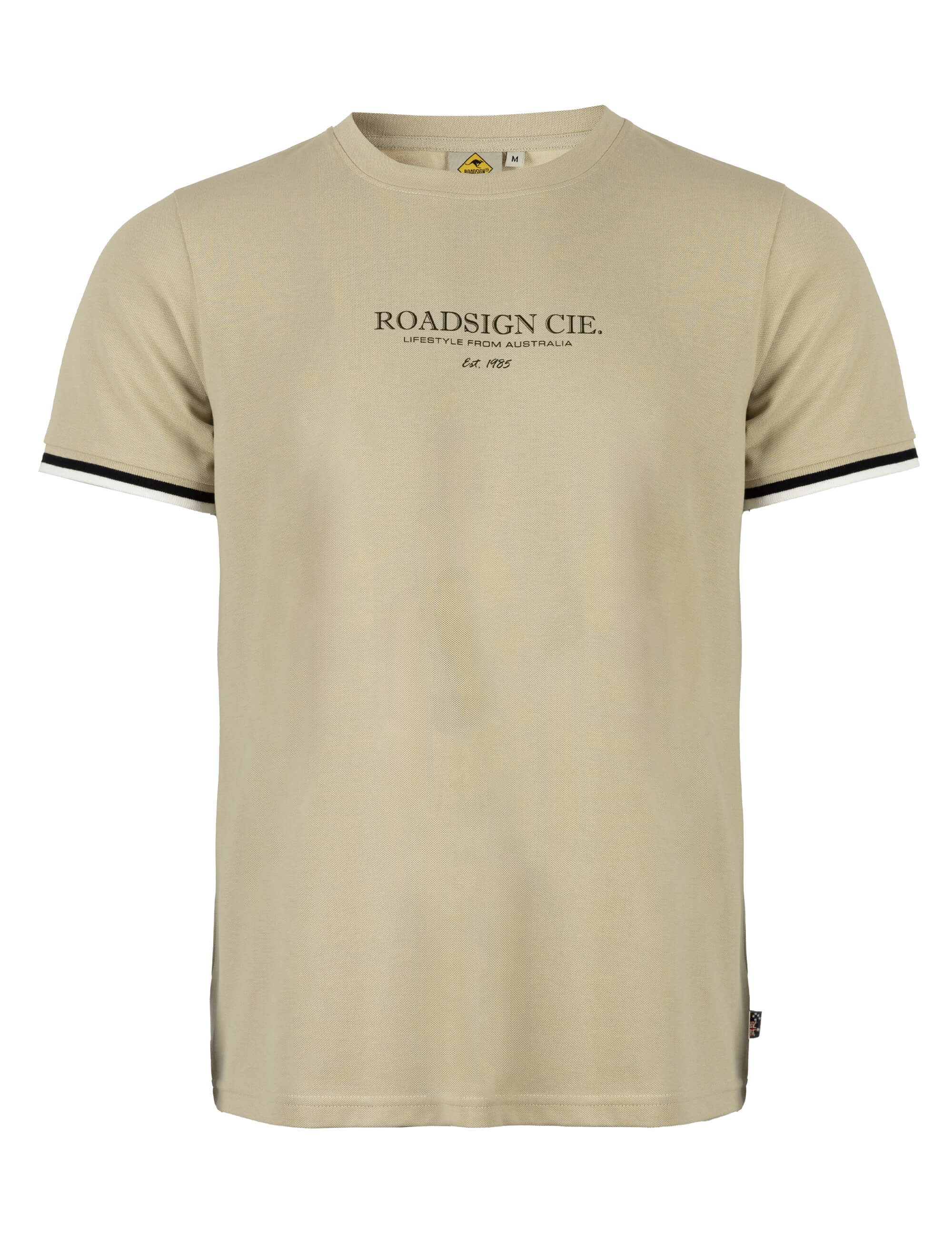 ROADSIGN australia T-Shirt Outback Rib (1, 1-tlg., 1) Piqué-Shirt mit feiner Struktur und sportlichem Rundhalsausschnitt