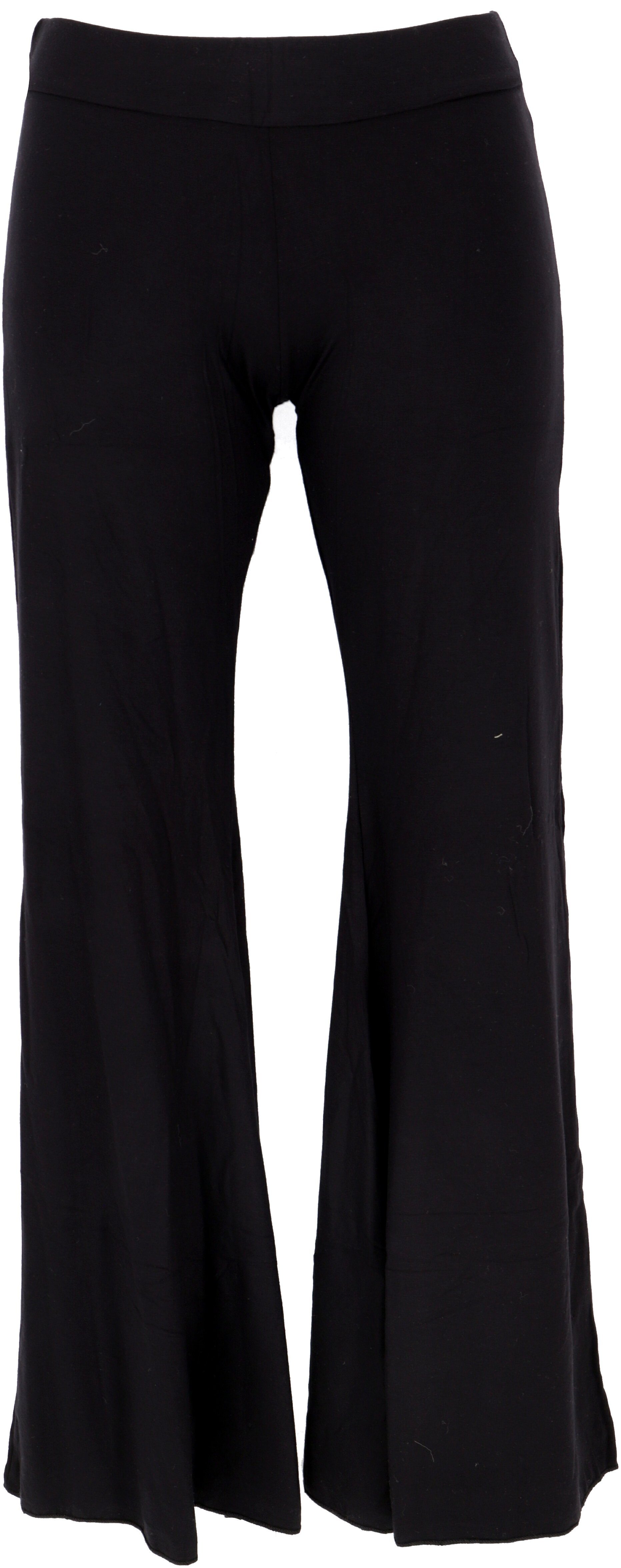 Guru-Shop Hose & Shorts Leggings mit Schlag, Boho Schlaghose - schwarz alternative Bekleidung – Bild 4 von 5
