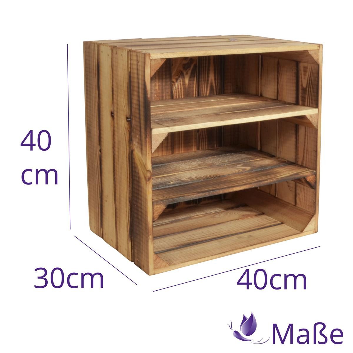 CHICCIE Weinregal Wino Flaschenregal aus Holz Geflammt 2x Regal, 1-tlg.