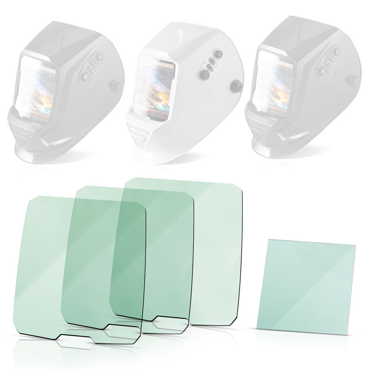 STAHLWERK Sicherheitshelm Vorsatzscheiben 4er Set Schweißhelm Ersatzscheiben ST 990 XTC XB XW (Set, 2-tlg., Set), bruchsicher