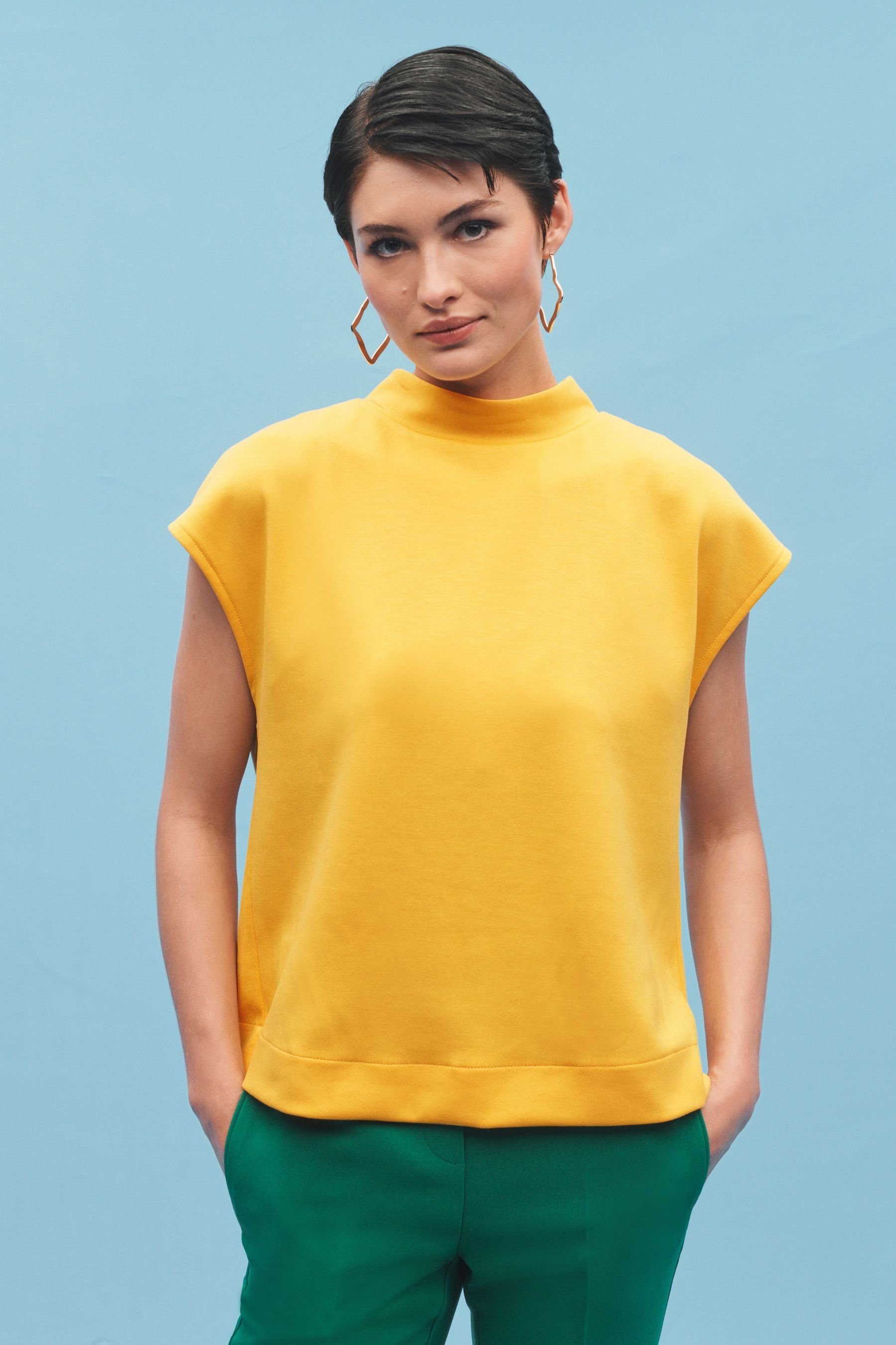 Next T-Shirt T-Shirt mit Bindedetail Yellow rückseitigem Ochre (1-tlg)