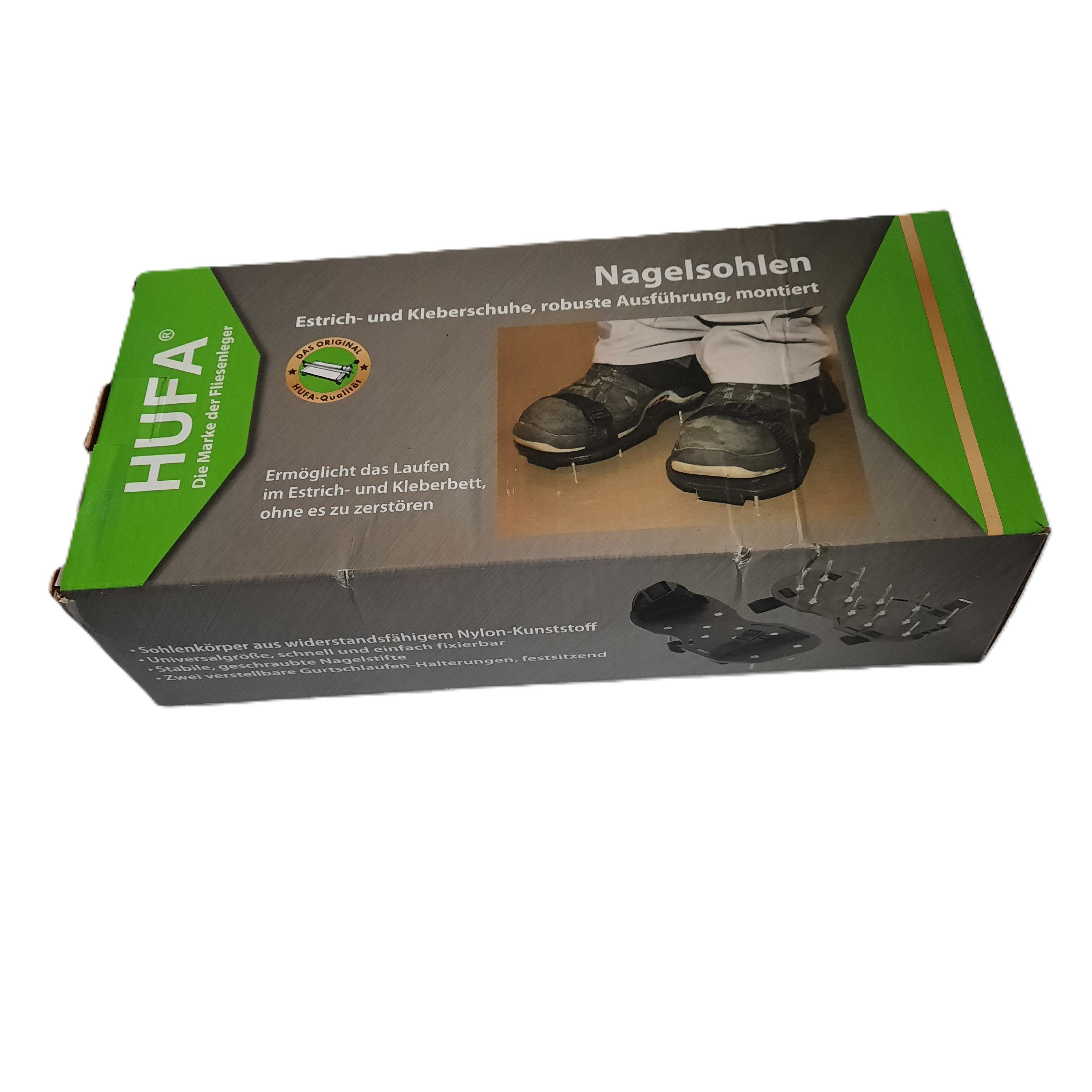 Hufa Rasenlüfter-Schuhe Hufa Fliesenleger Nagelsohlen Estrichschuhe Kleberschuhe schwarz, Paar