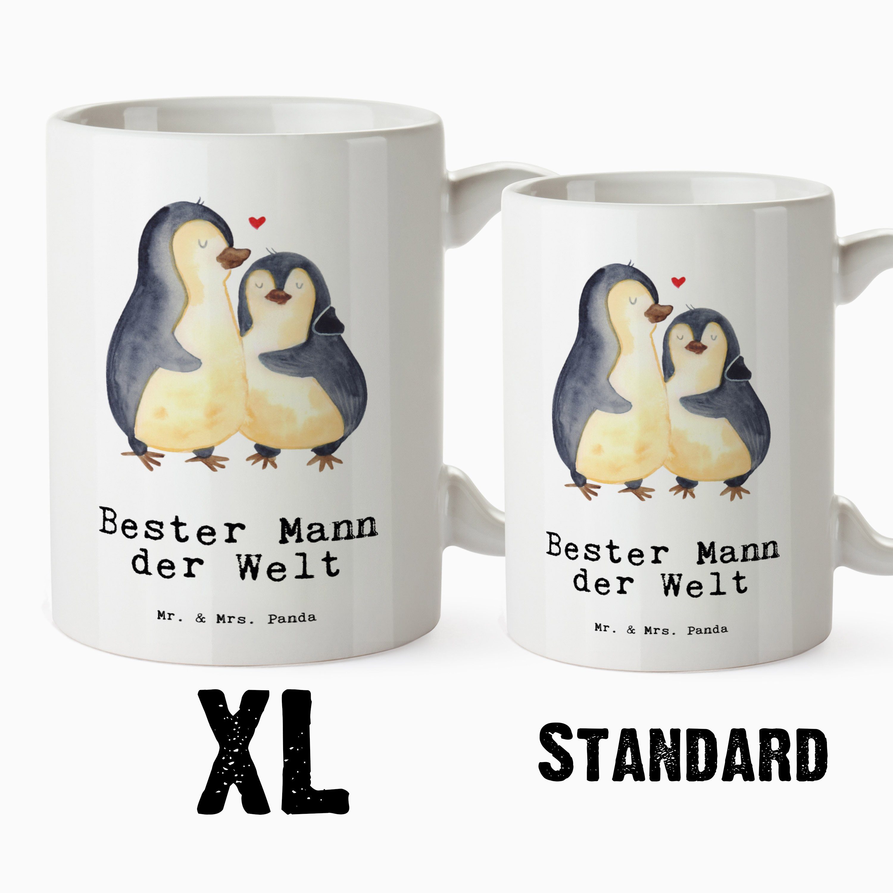 Tasse Mann spülmaschinenfest, Panda Mr. Mrs. Ge, Weiß Tasse Welt Pinguin - der Bester - Keramik XL Geschenk, &