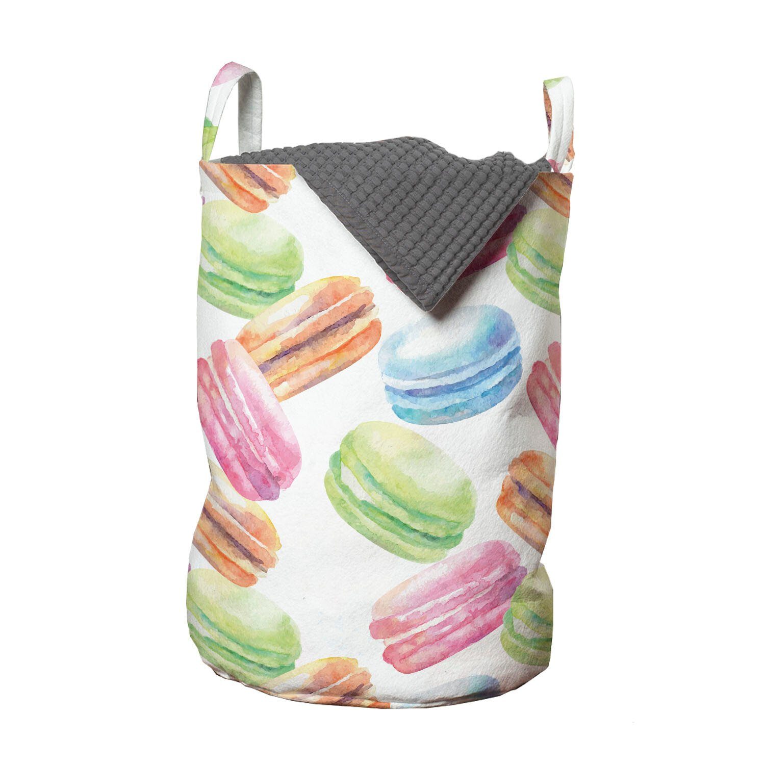Abakuhaus Wäschesäckchen Wäschekorb mit Griffen Flyaway Kordelzugverschluss Dessert Waschsalons, für Macaron Entwurf