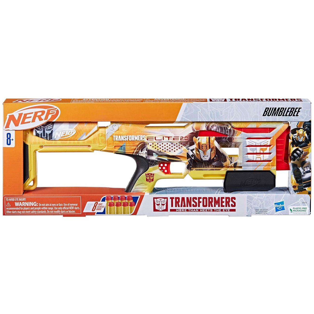 Hasbro Blaster Bumblebee Dart-Blaster mit 4-Lauf-Action, Der Nerf Transformers Bumblebee Blaster kombiniert ikonisches Autobot-