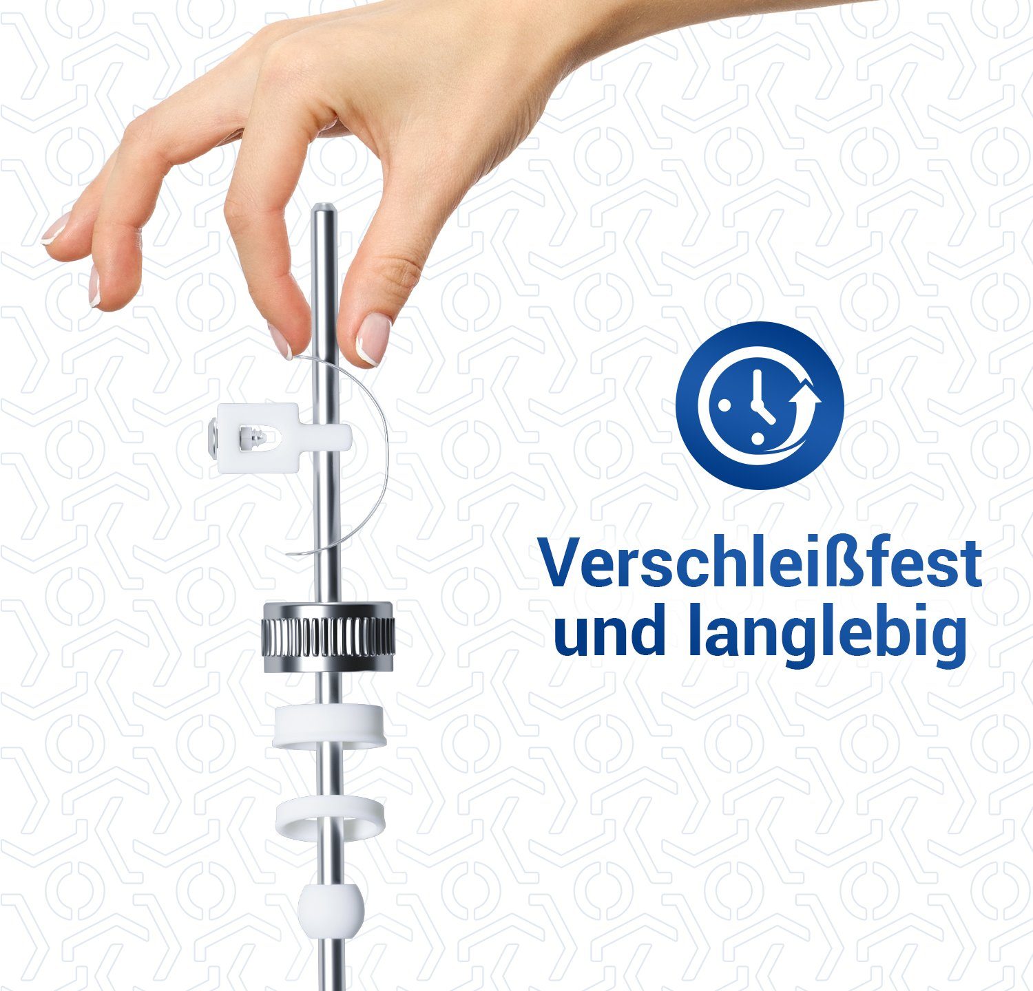 VIOKS Ablaufventil Exzenterstange 5mmØ, waagerecht 180 mm für Ablaufgarnitur / Armatur Waschbecken