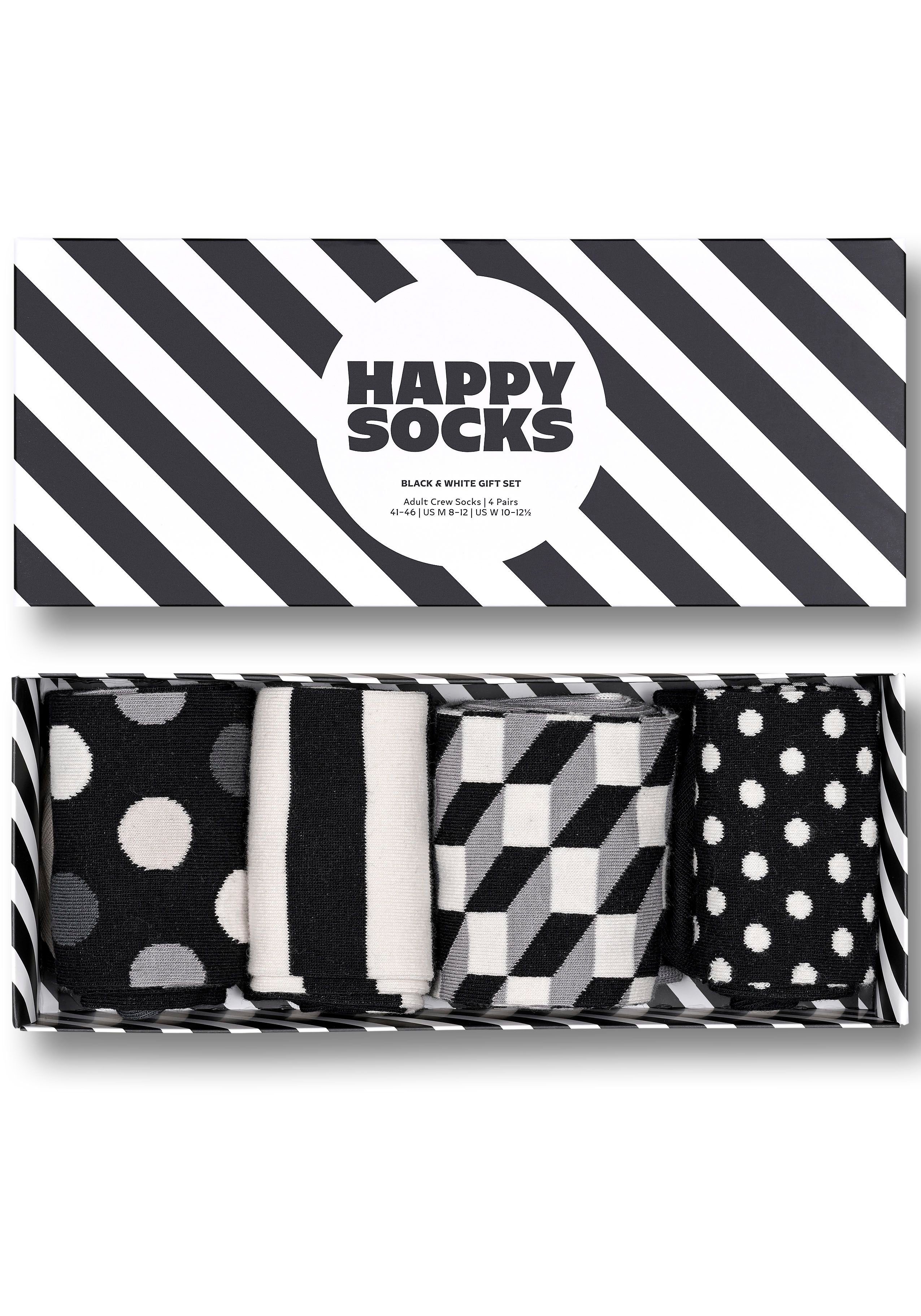 Happy Socks Socken (Packung, & Socks Set Black 4-Paar) Gift Classic White