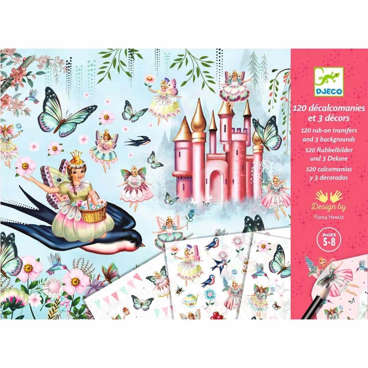 DJECO Kreativset Rubbelbilder: Feenland Kreativset für Kinder