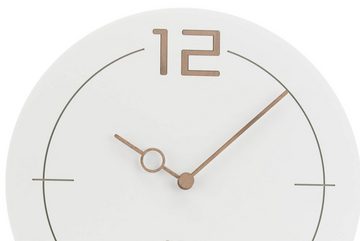 ONZENO Wanduhr THE WHITE. 29x29x0.9 cm (handgefertigte Design-Uhr)