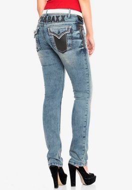 Cipo & Baxx Slim-fit-Jeans mit rockigem Nieten-Besatz