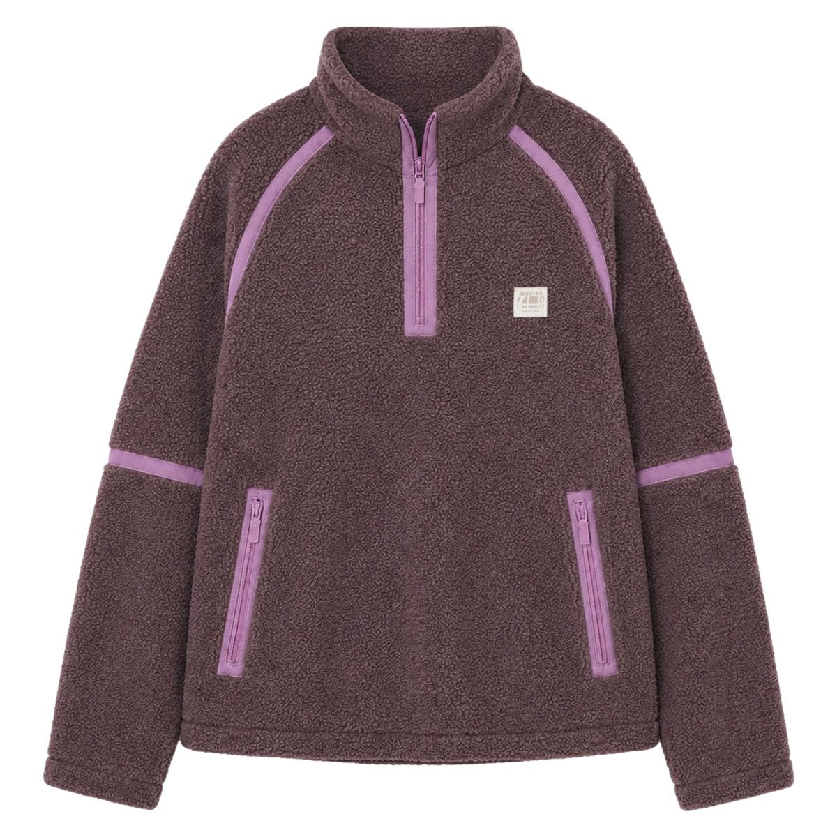 MAZINE Fleecejacke Mazine Teddy-Fleece Half-Zip - Damen Kunstfelljacke