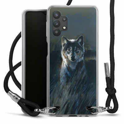 DeinDesign Handyhülle Wolf Natur Malerei Wolf 2, Samsung Galaxy A32 5G Handykette Hülle mit Band Case zum Umhängen