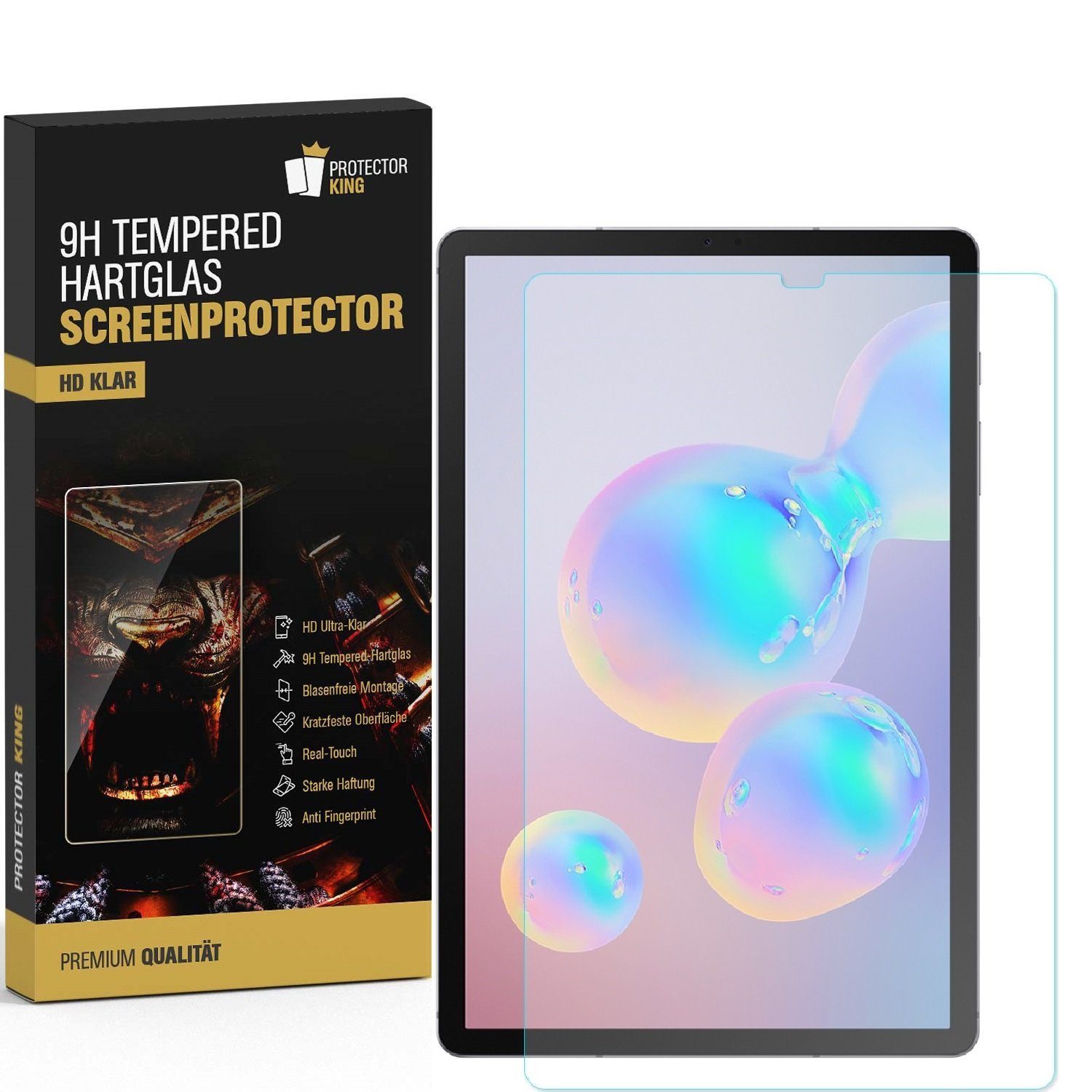 Protectorking Displayschutzfolie 6x 9H Panzerglas für Samsung Galaxy Tab S6 Displayschutz Schutzglas, 6-Stück, klar