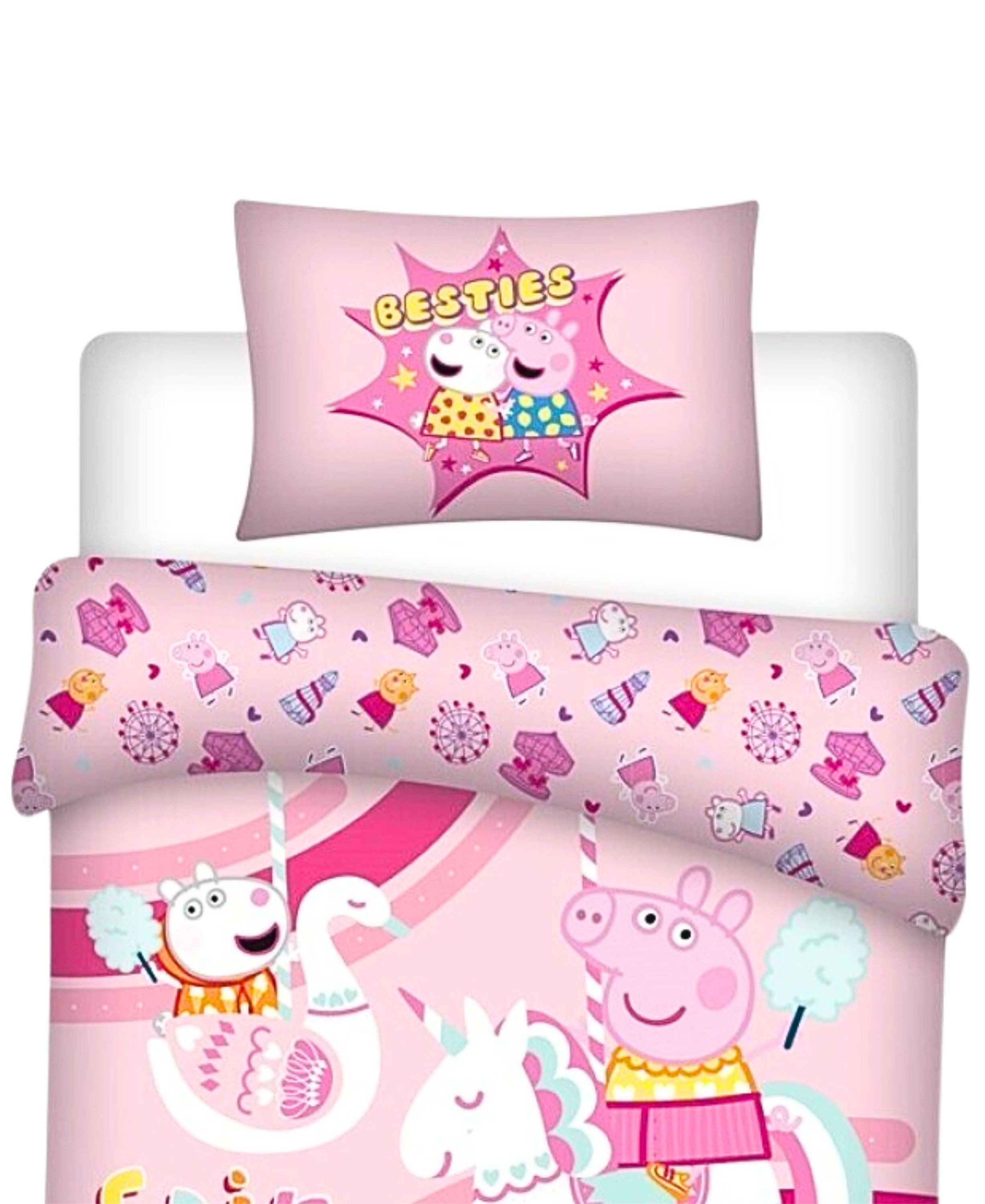 Peppa Pig Kinderbettwäsche Peppa Wutz, Baumwolle, 2 teilig, Mädchen Wendebe günstig online kaufen