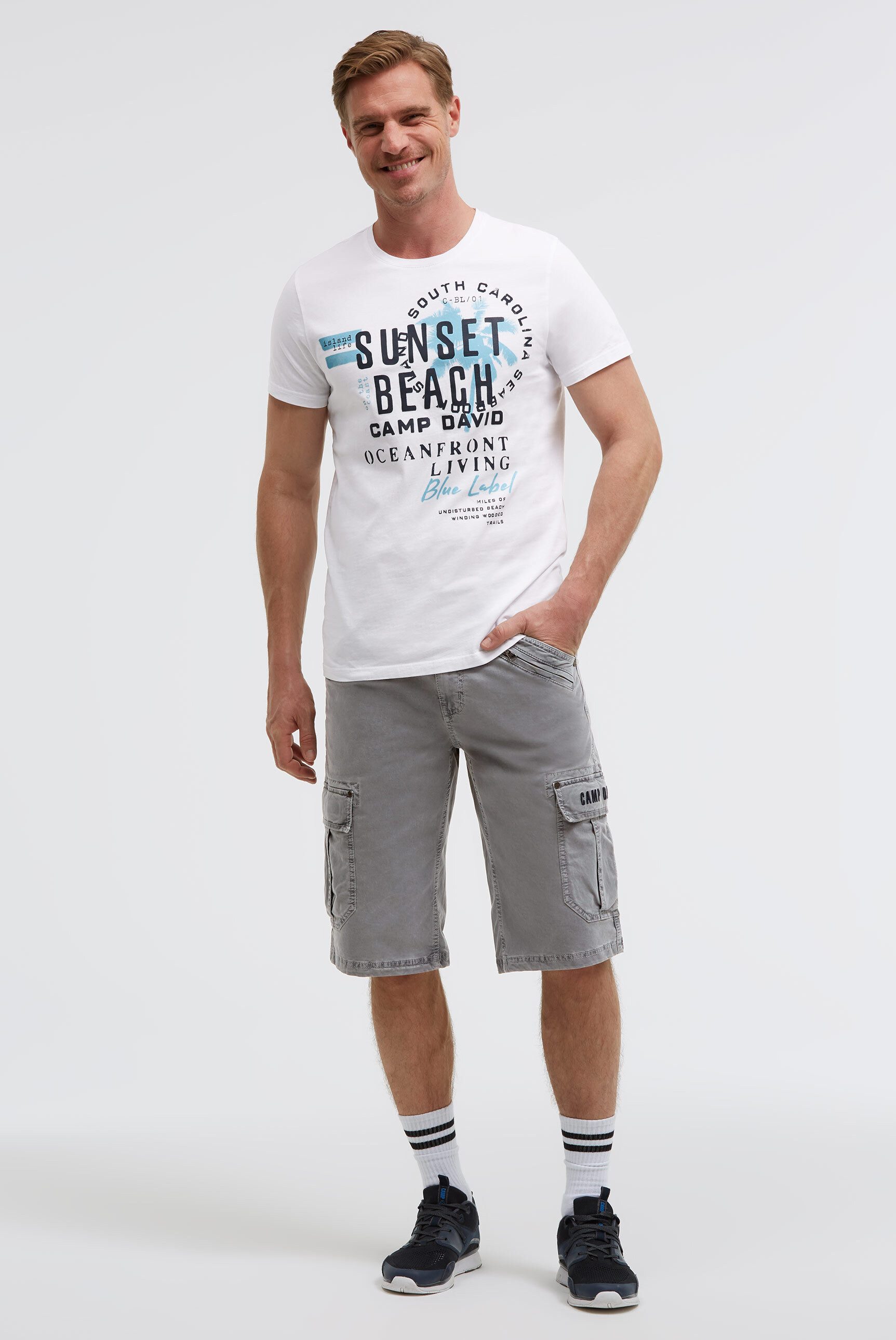 CAMP DAVID Shorts mit Vintage-Waschung