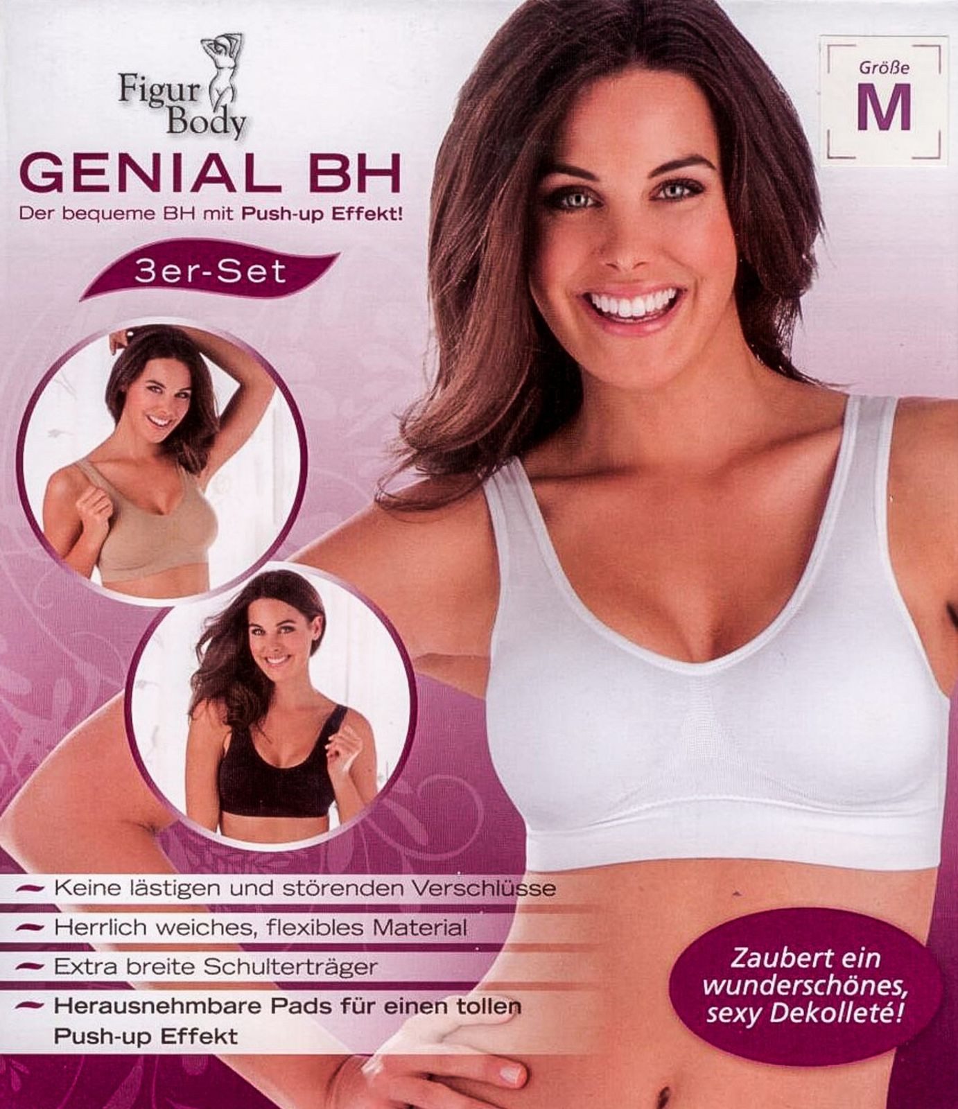DS Produkte GmbH Bustier Figur Body Genial BH 3er-Set Bustier Büstenhalter Push Up