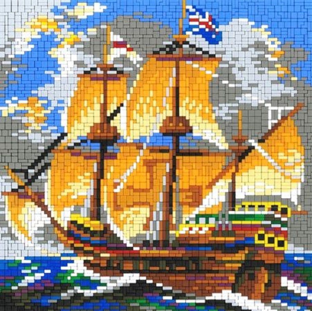 Stick it Steckpuzzle Segelschiff "Bounty", 4700 Пазлиteile, Bildgröße: 40 x 40 cm