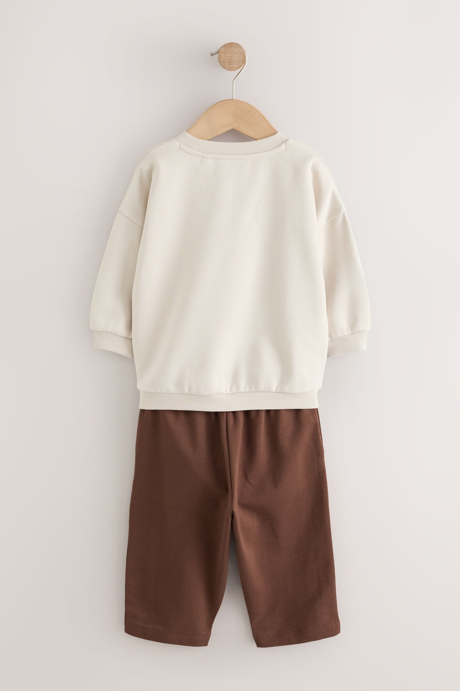 Next Sweatanzug Rundhals-Sweatshirt mit Print und Jogginghose (2-tlg)