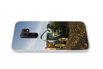 MuchoWow Handyhülle Traktor - Anhänger - Mais - Grün - Landleben, Phone Case, Handyhülle Xiaomi Redmi 9, Silikon, Schutzhülle