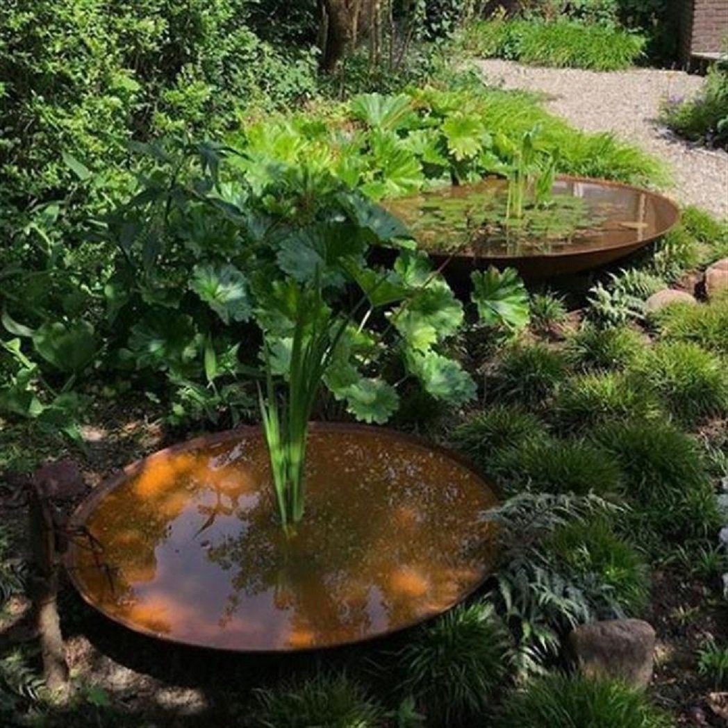 mit aus robustem Adezz (Einzelschale Dekoschale Stahl Dekoschale Wasserschale Verschlußstopfen), -