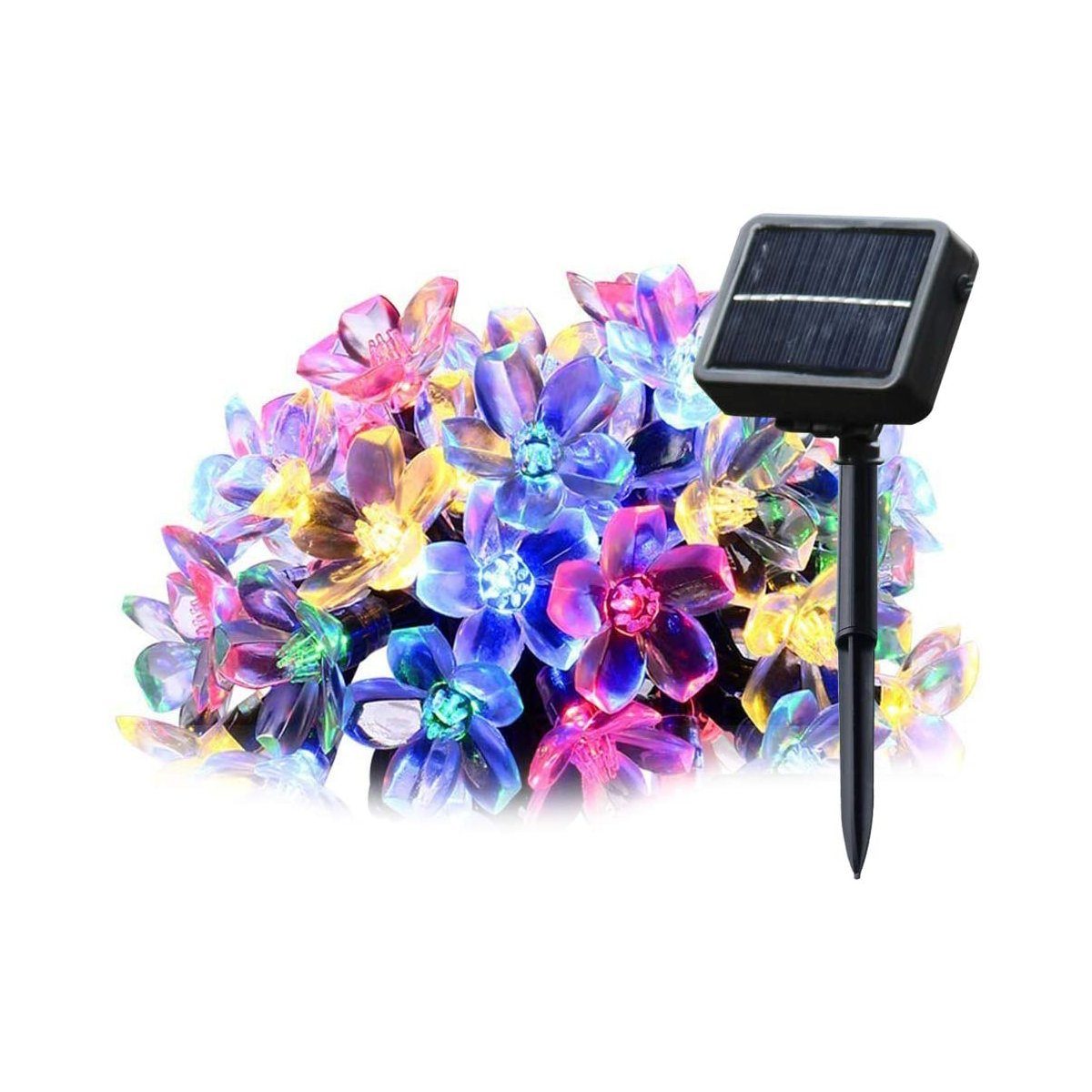 Salcar LED 20 mit Solarleuchte Bunt 5m Kirschblüten Garten Solar-Lichterkette