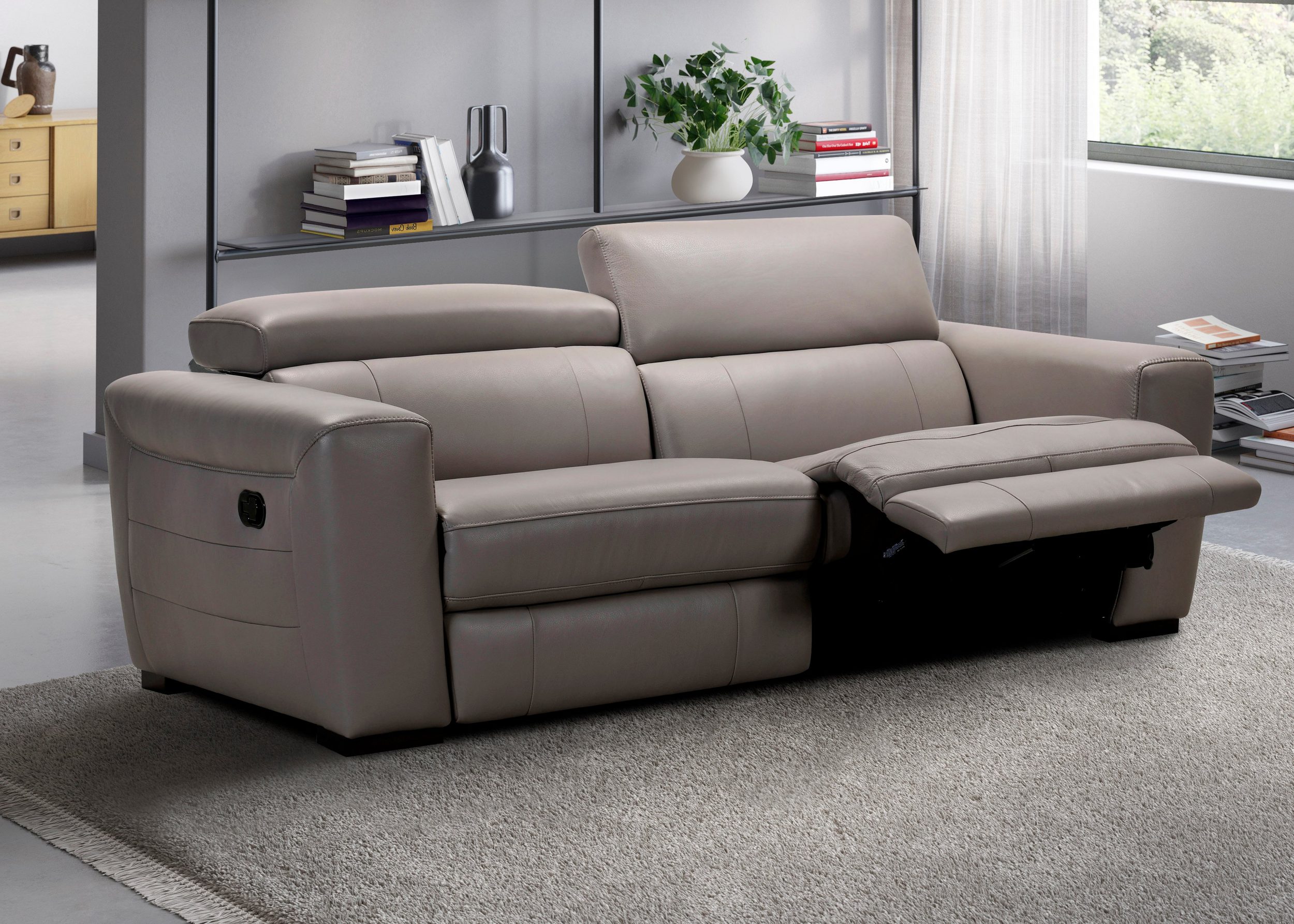 Sofa 3-Sitzer NaturLEDER® inkl. manueller Relaxfunktion - Einrichtungsvorschlag